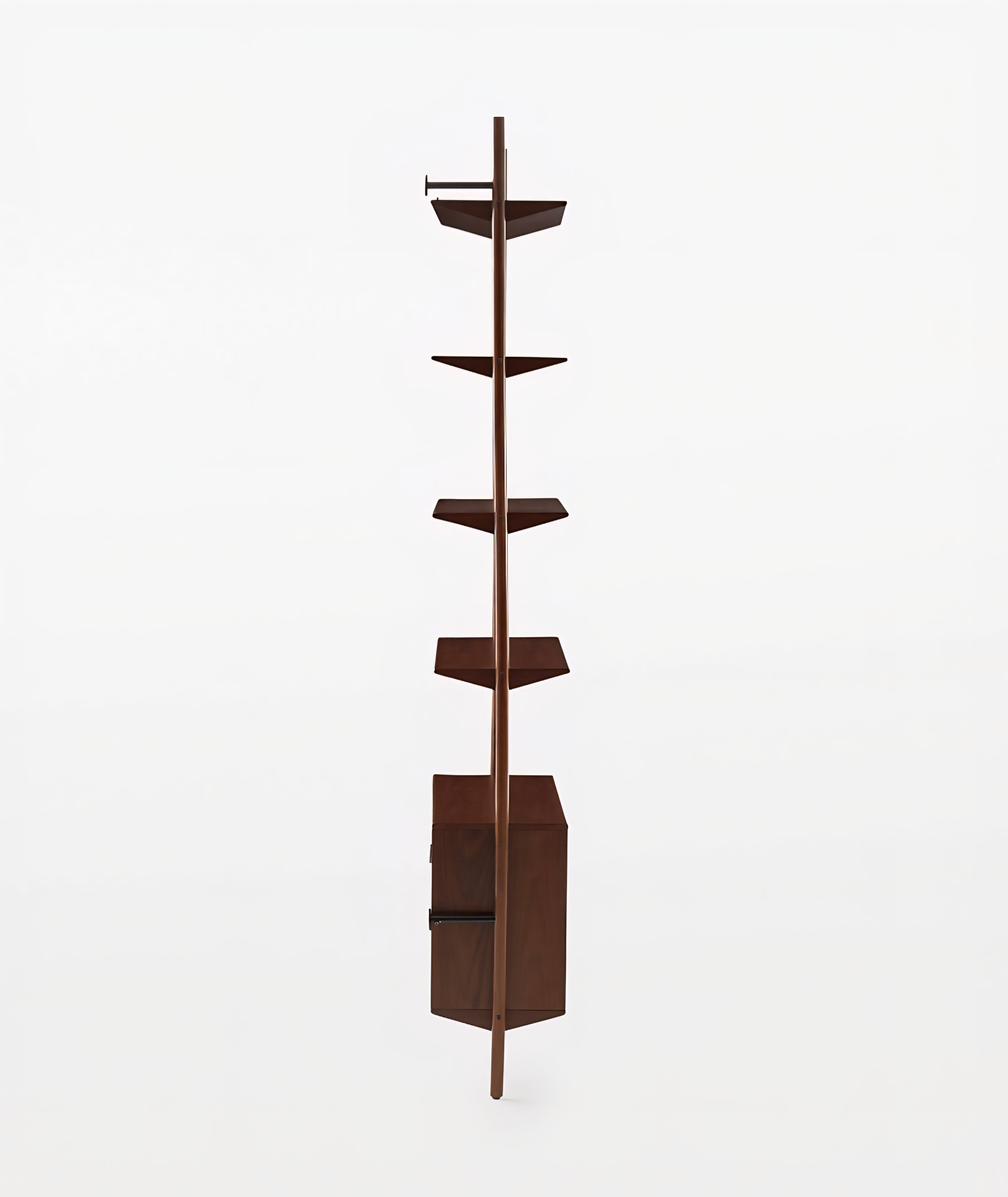 THE ONE × Nabla — Black Walnut Wall‑Mount Bookcase with Cabinet