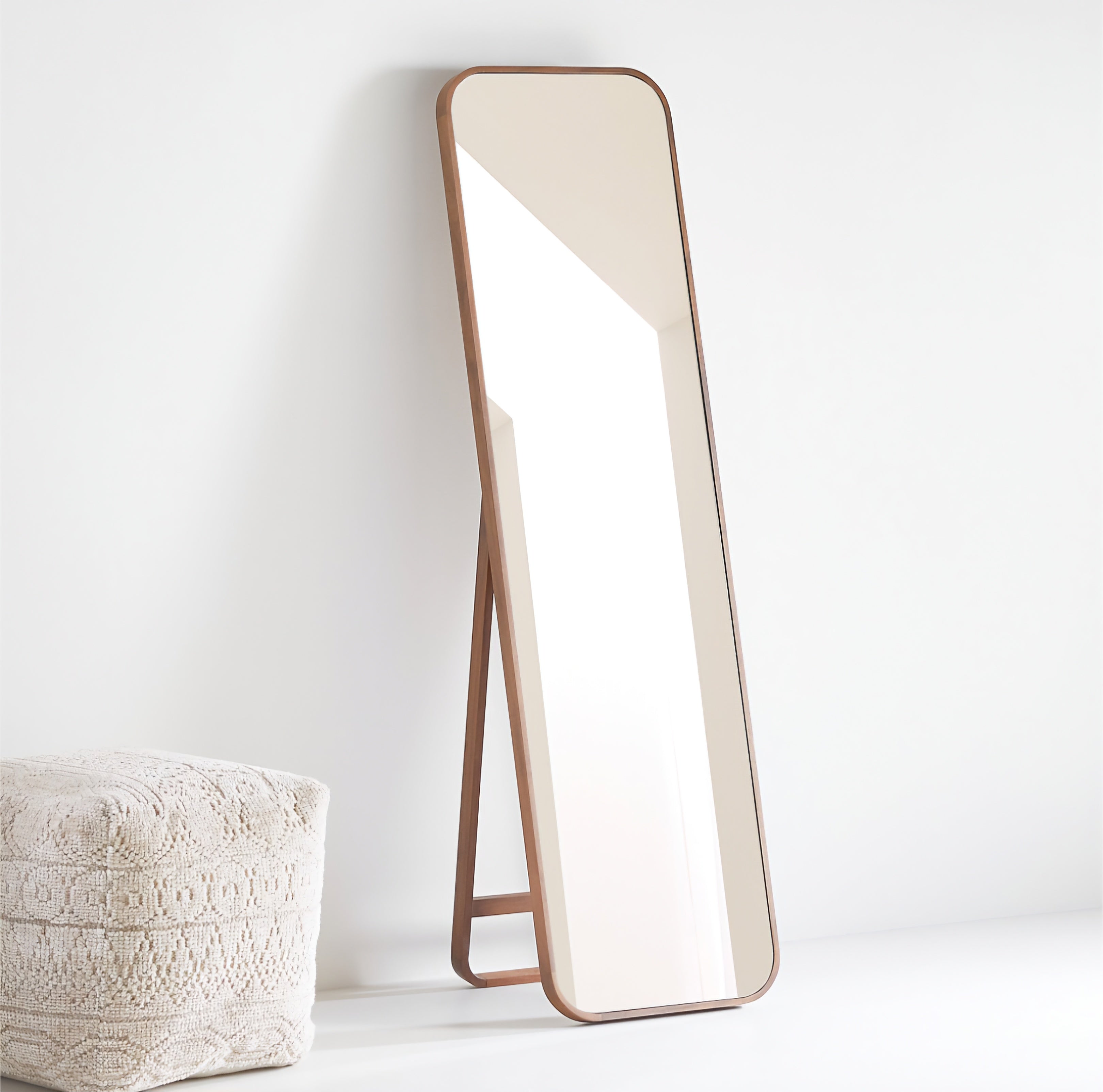 THE ONE × Edge — Medium Walnut Rectangle Standing Mirror