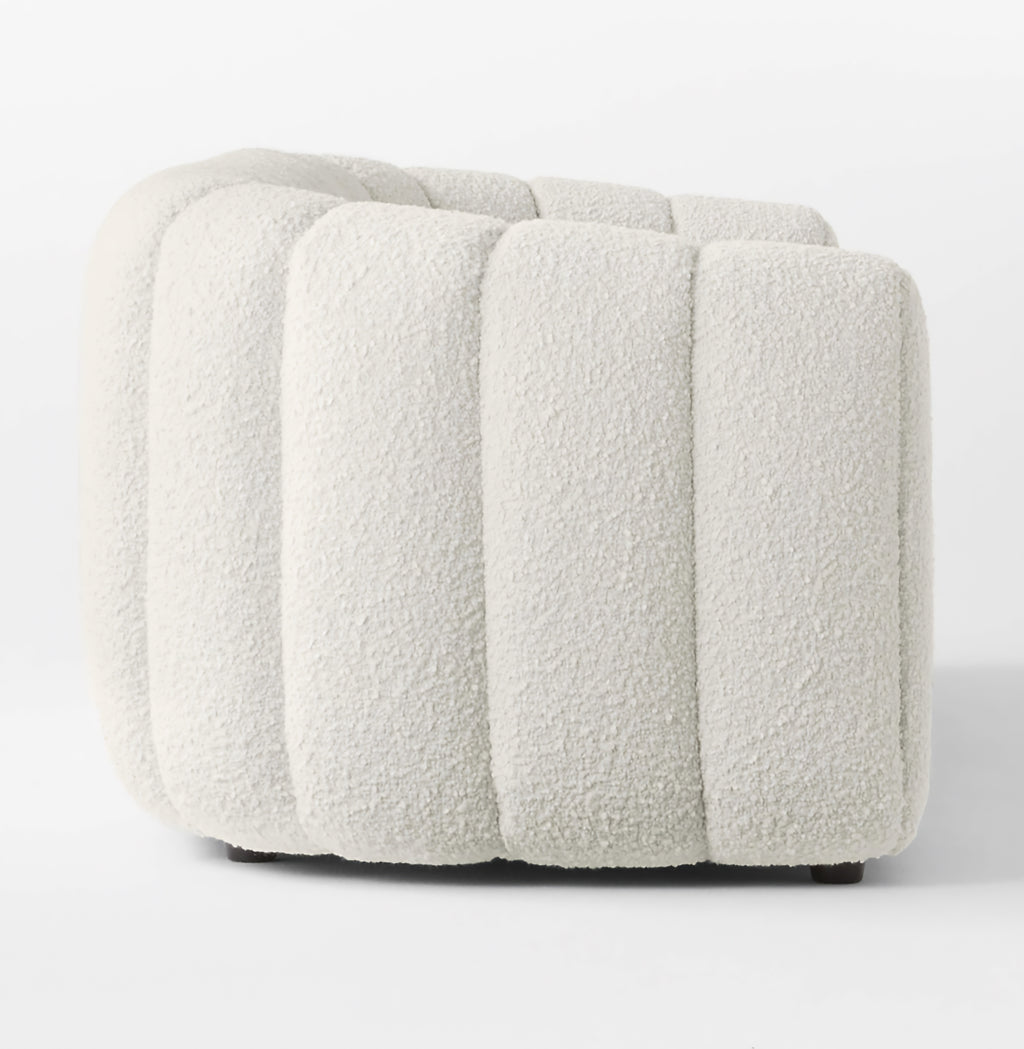 THE ONE × Fitz — Channeled White Boucle Loveseat