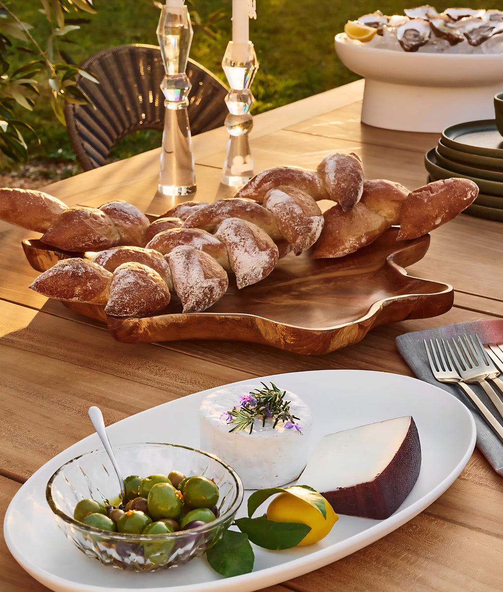 THE ONE × Mori — Matte White Pedestal Serving Bowl