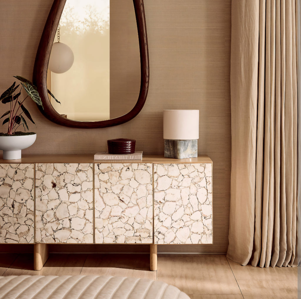 THE ONE × Lina — Stone and White Oak Credenza