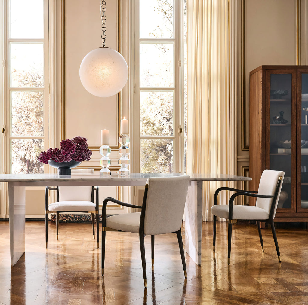 THE ONE × Norrie — Snow White Performance Fabric Dining Armchair