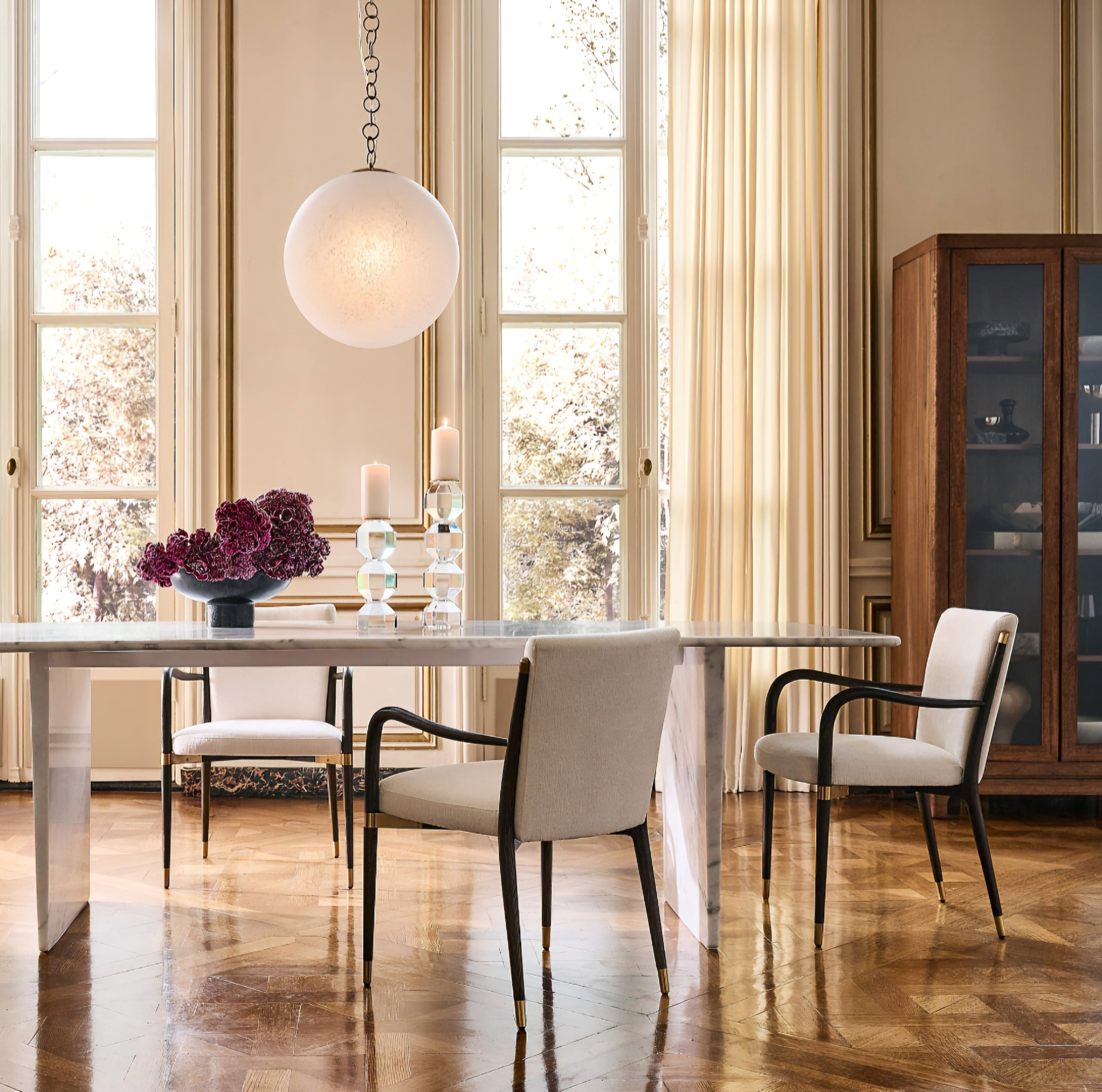 THE ONE × Norrie — Snow White Performance Fabric Dining Armchair
