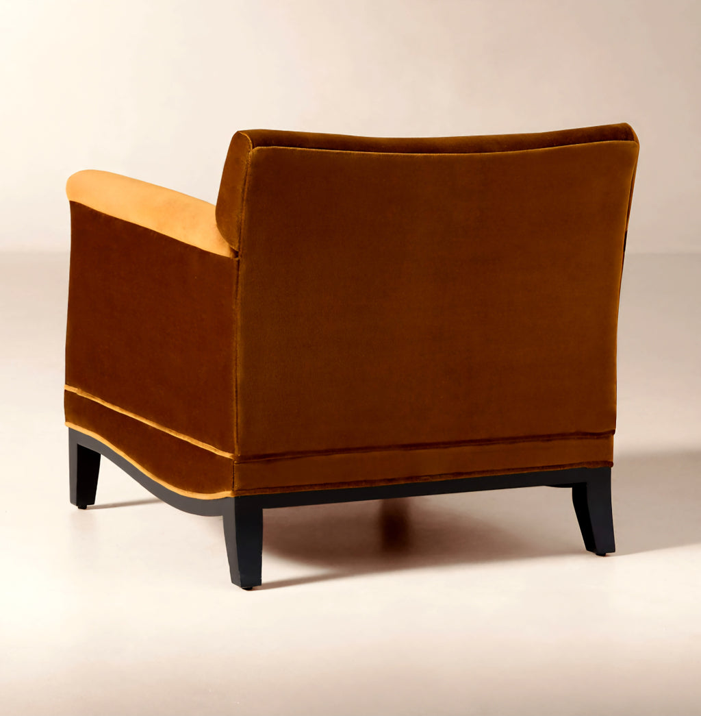 THE ONE × Olson — Cognac Brown Velvet Accent Chair