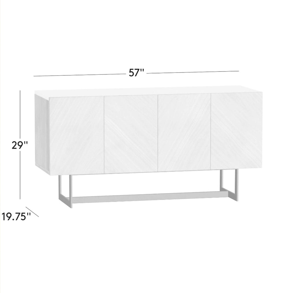 THE ONE × Suspend — Walnut Wood Media Console with White Marble Top