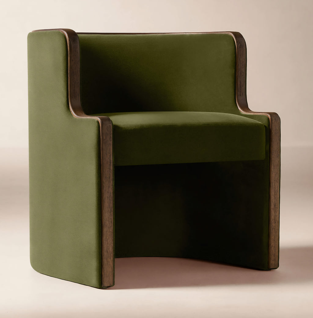 THE ONE × Chester — Olive Green Velvet Dining Chair