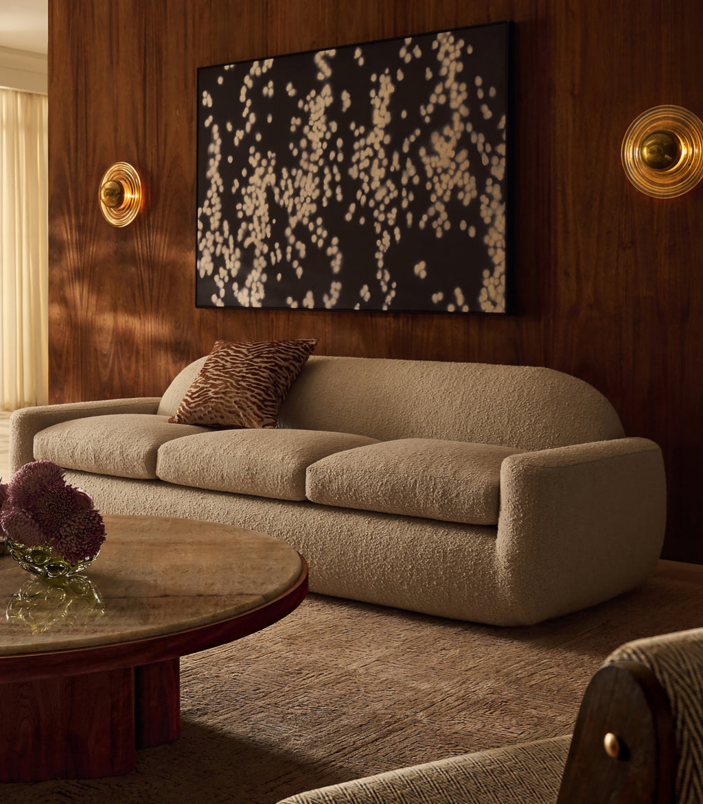 THE ONE × Aldine — Ivory Boucle Textured Sofa