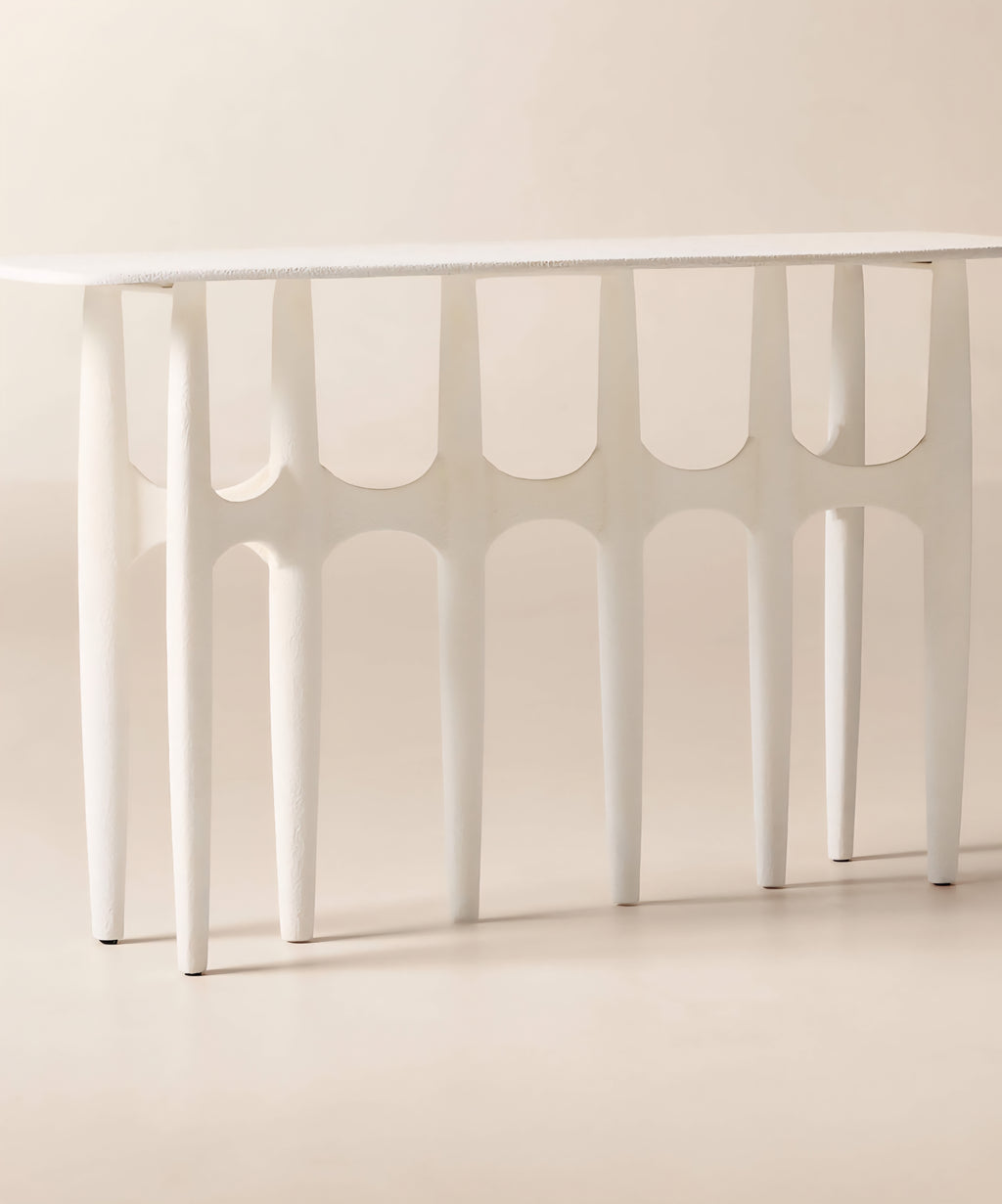 THE ONE × Bixby — White Cast Aluminum Console Table