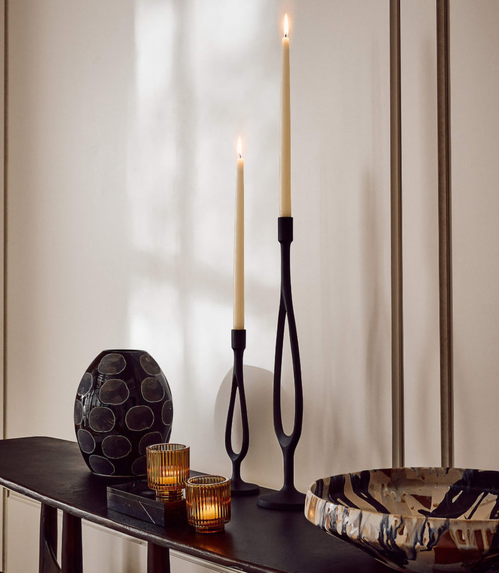 THE ONE × Notus — Tan and Black Ceramic Decorative Large Bowl with Reactive Glaze