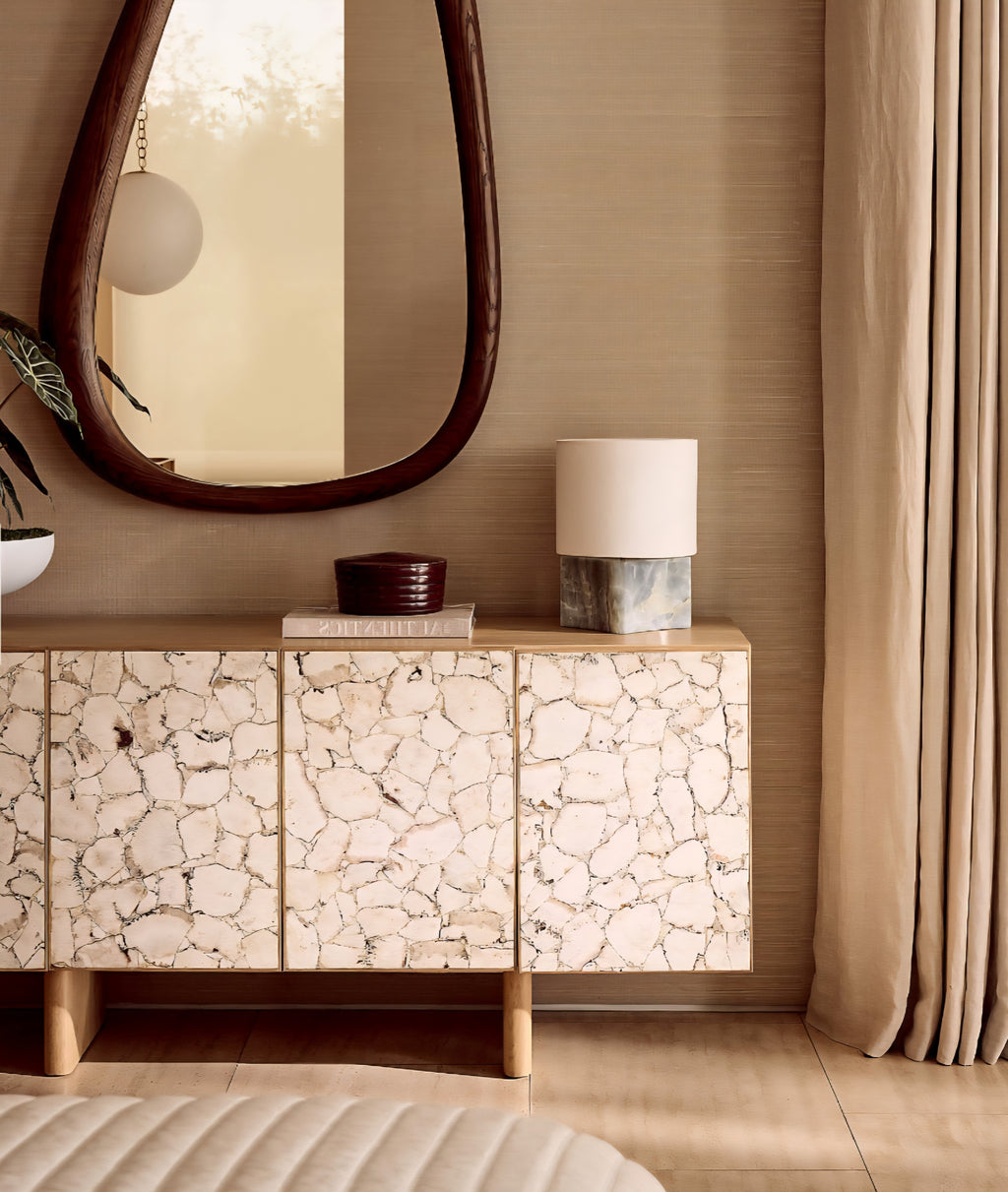 THE ONE × Lina — Stone and White Oak Credenza