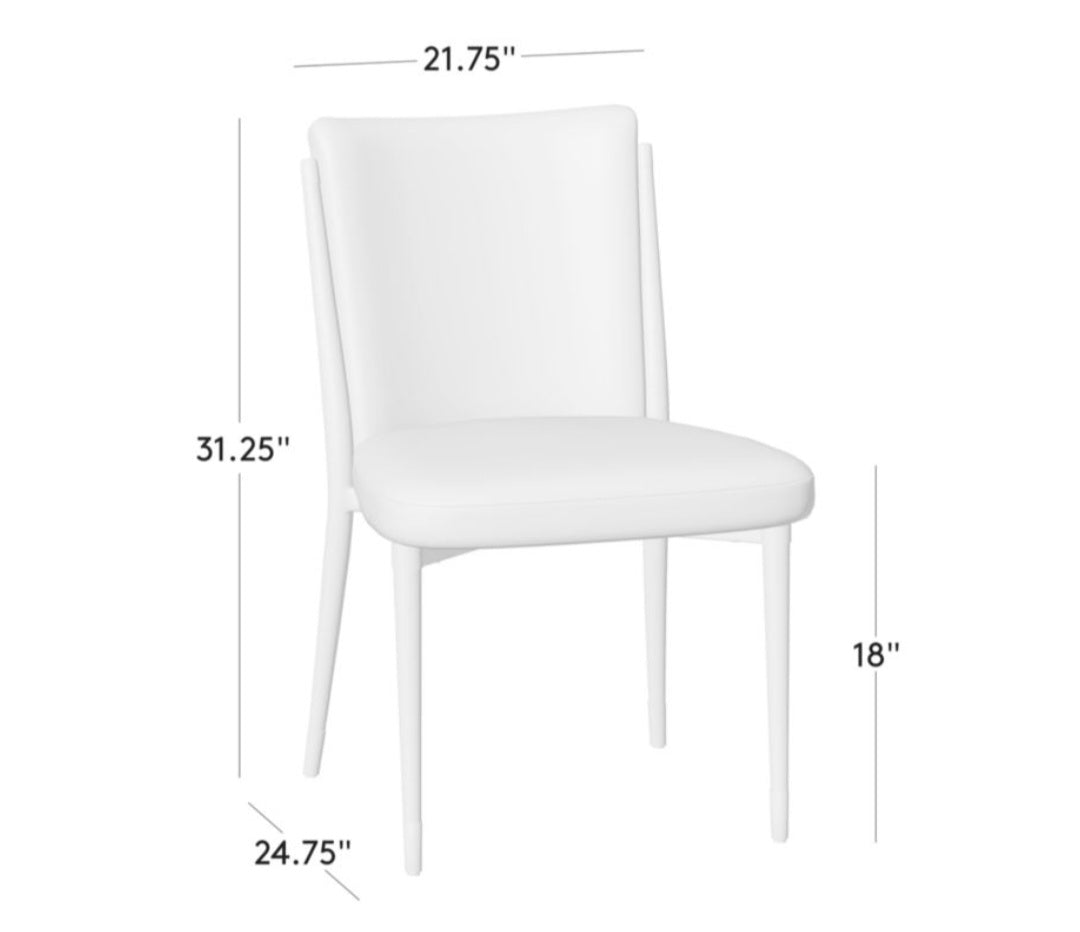 THE ONE × Norrie — Snow White Performance Fabric Armless Dining Chair