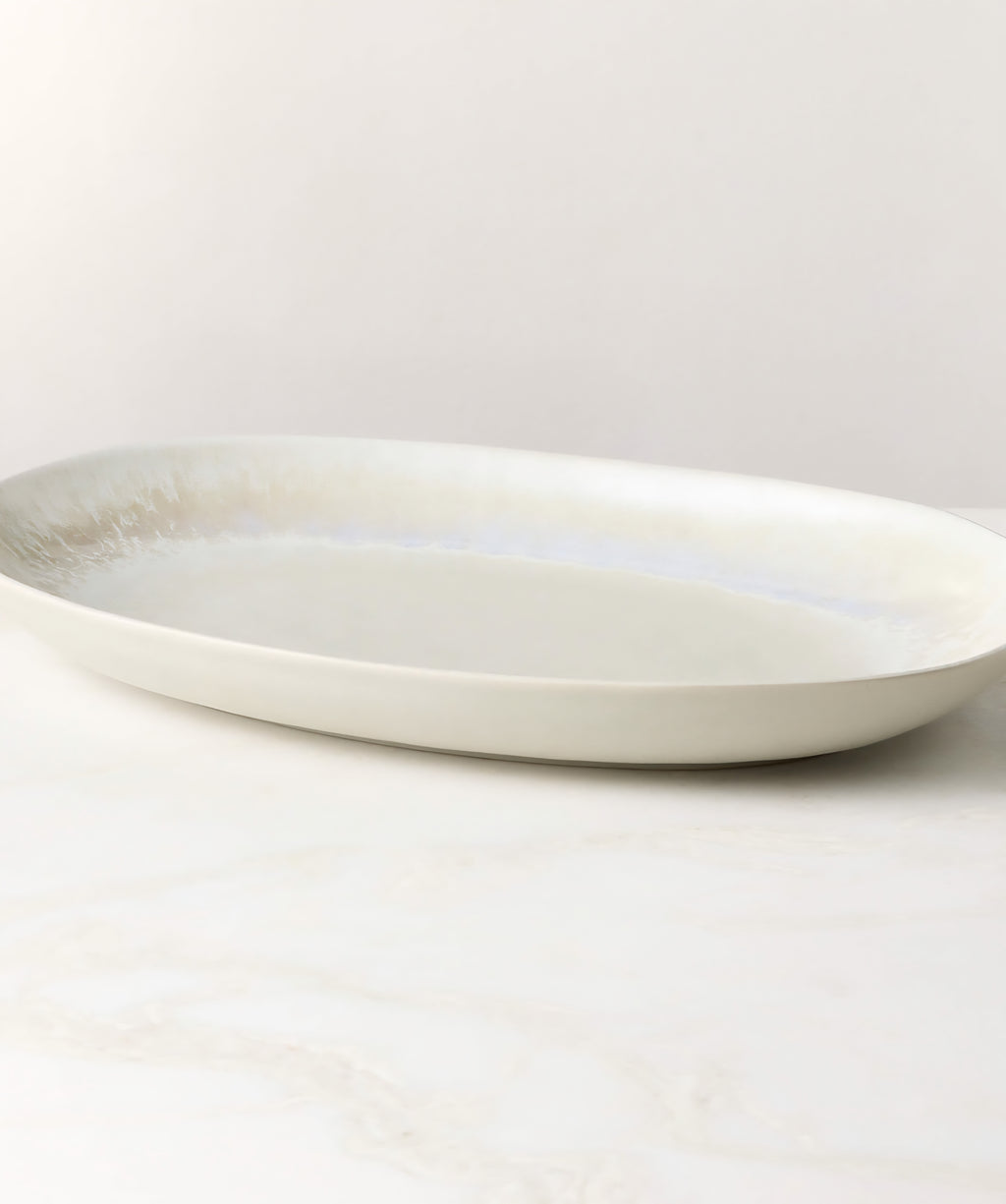 THE ONE × Drift — Oval Black Serving Platter with Reactive Glaze