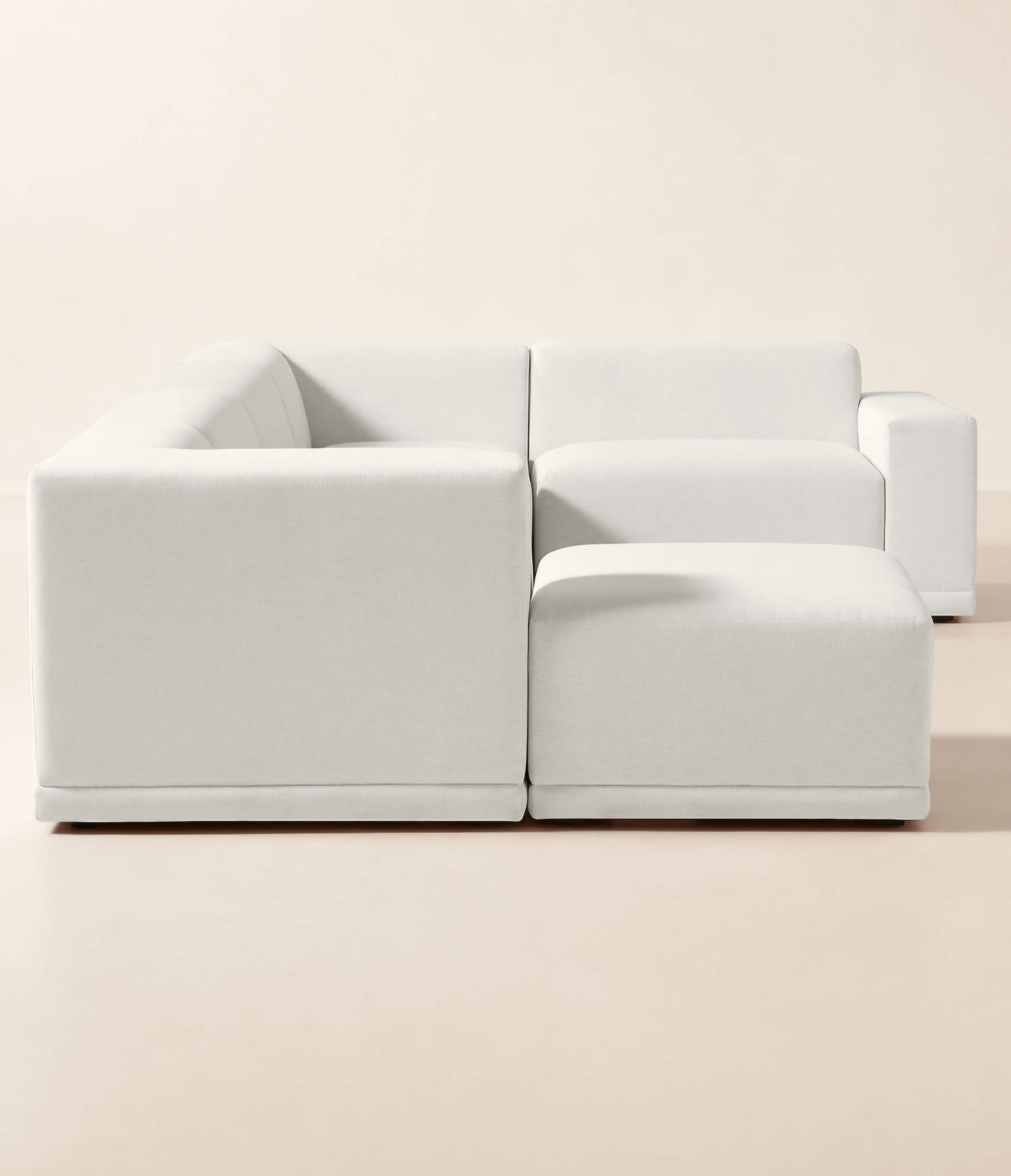 THE ONE × Faible — 6-Piece U-Shaped White Performance Linen Standard Depth Sectional Sofa with Right Arm