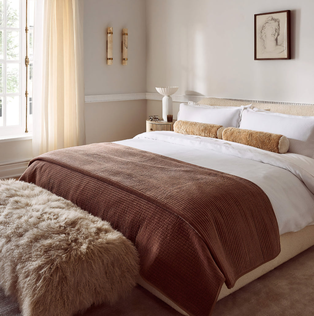 THE ONE × Socca — Sheepskin Upholstered Bench