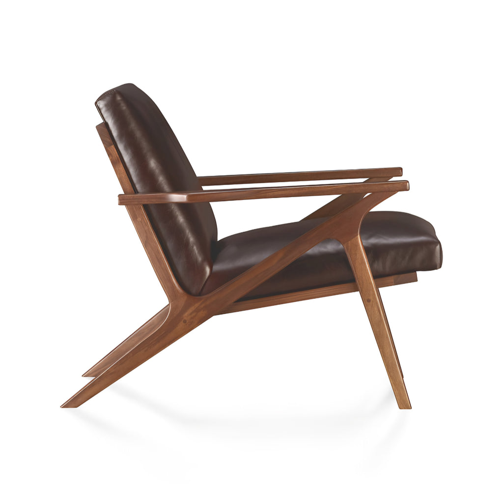 THE ONE × Cavett — Wood and Leather Accent Chair