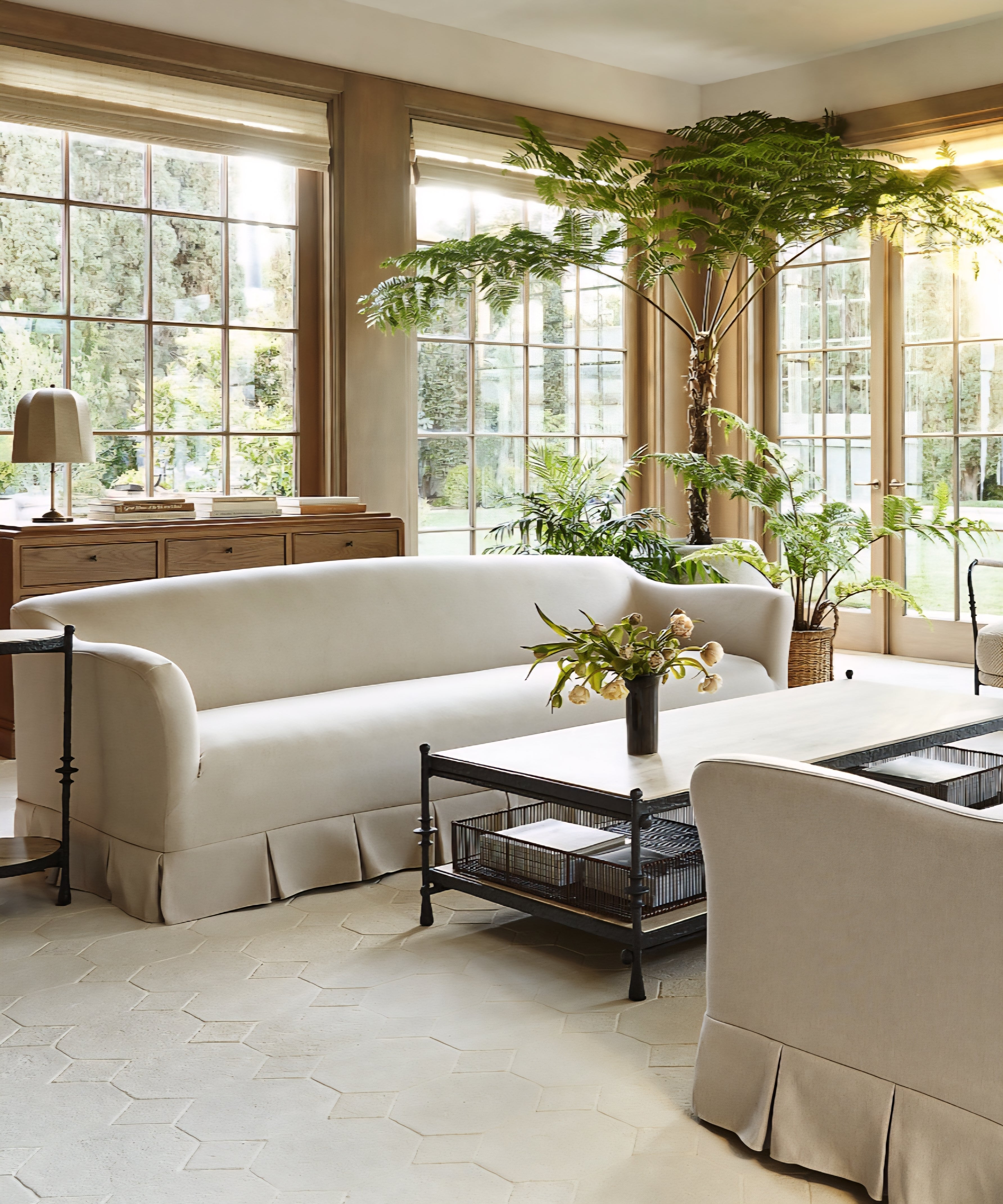 THE ONE × Allegra — Rattan and Linen Table Lamp