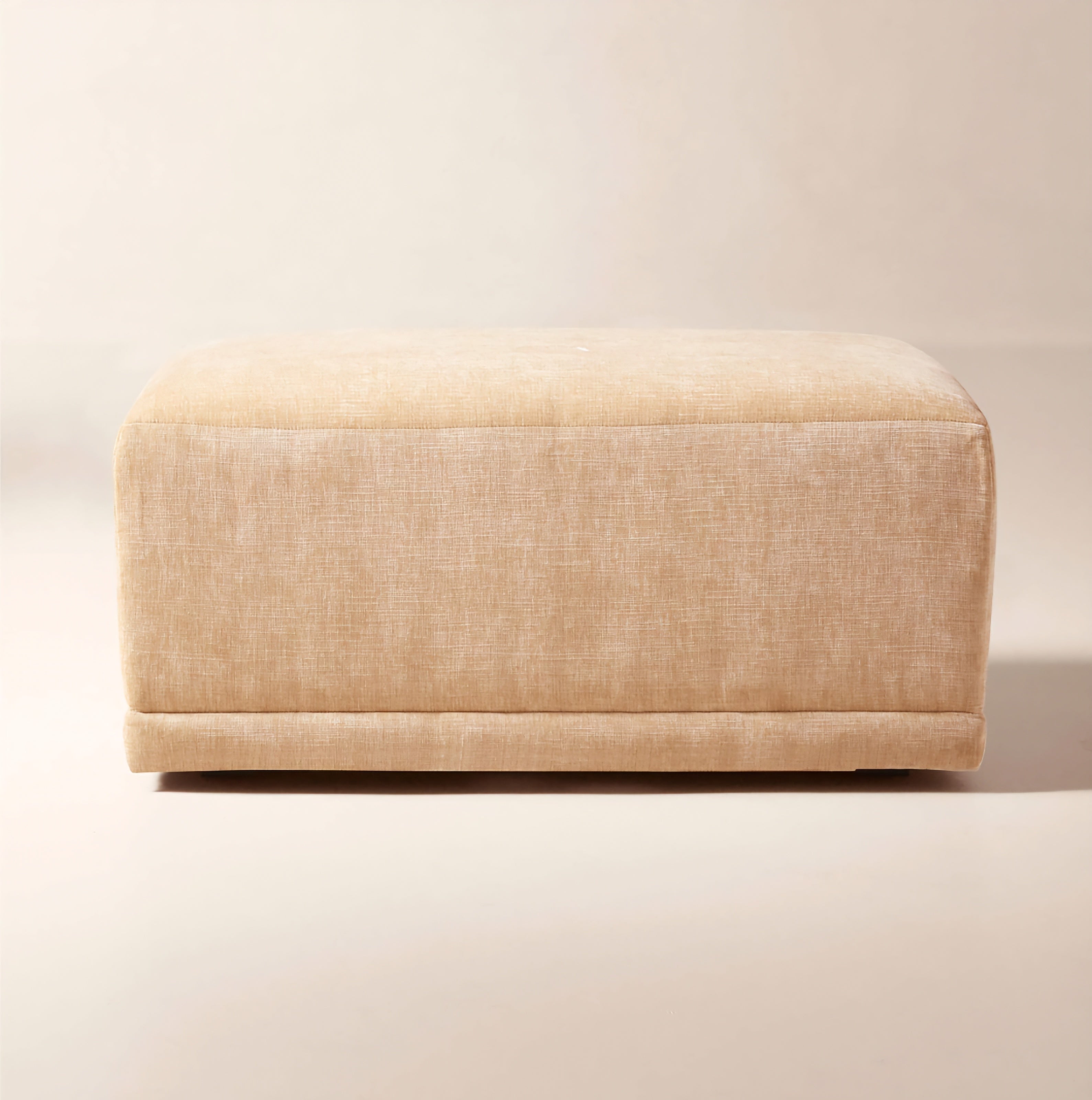 THE ONE × Faible — White Performance Linen Standard Depth Ottoman