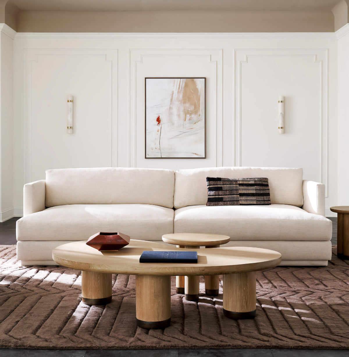 THE ONE × Seneca — Off-White Performance Fabric Sleeper Sofa