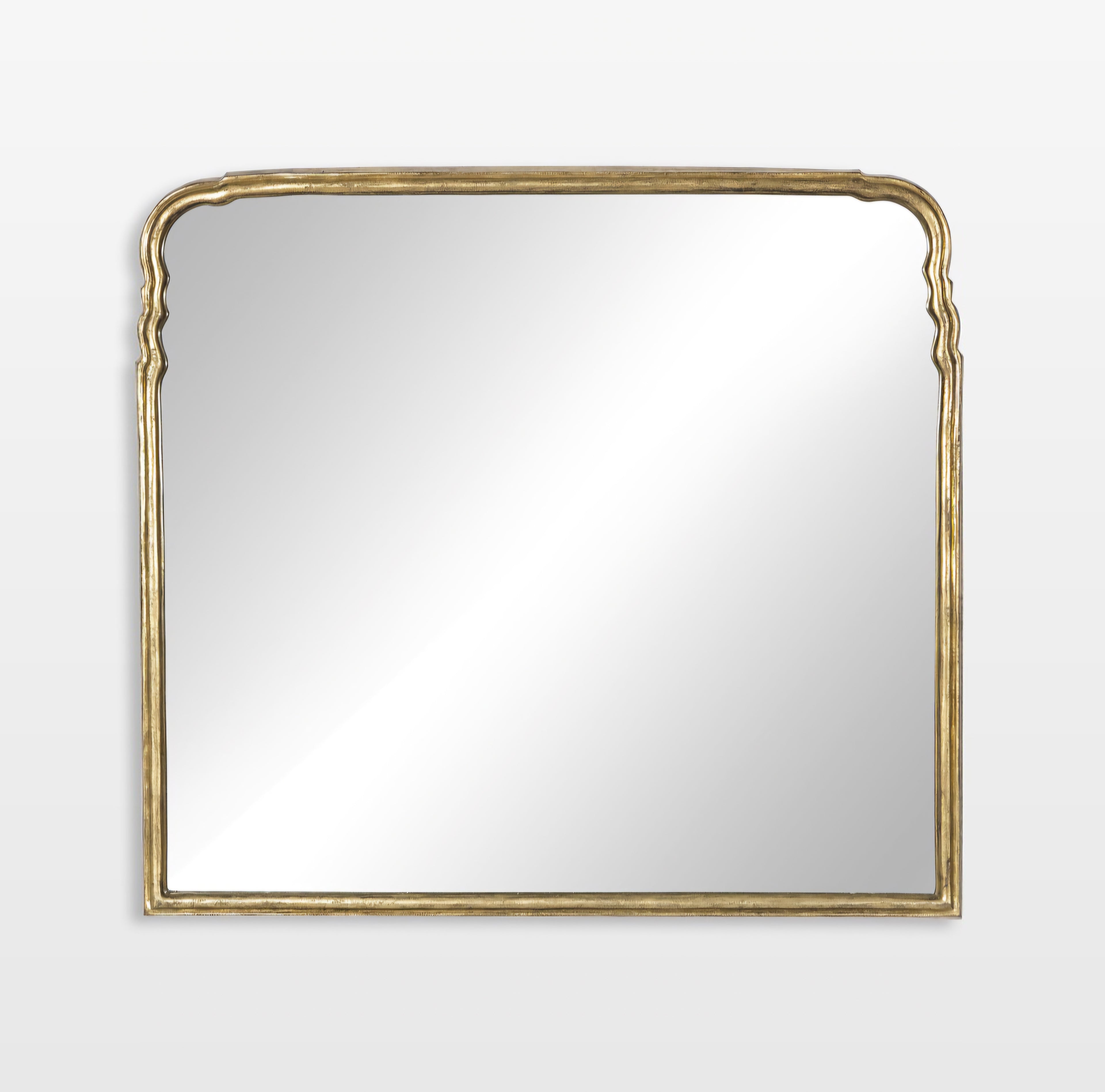 THE ONE × Amelie — Antique Brass Mantel Mirror 39.5" x 36"