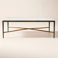 THE ONE × Kingsley — White Marble and Cast Metal Square Coffee Table
