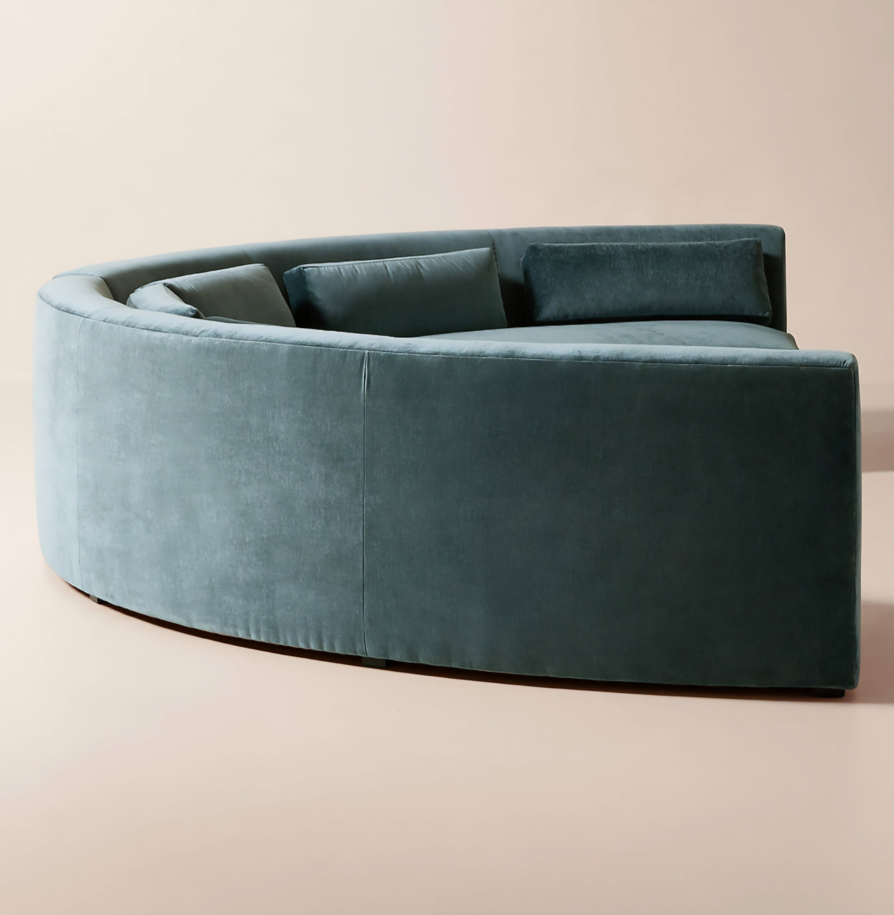 THE ONE × Sonora — Curved Blue Performance Velvet 
2-Piece Sectional.