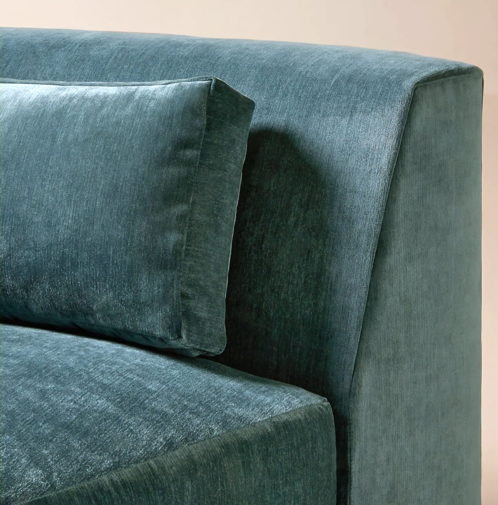 THE ONE × Sonora — Curved Sapphire Velvet 4-Piece Sectional Sofa