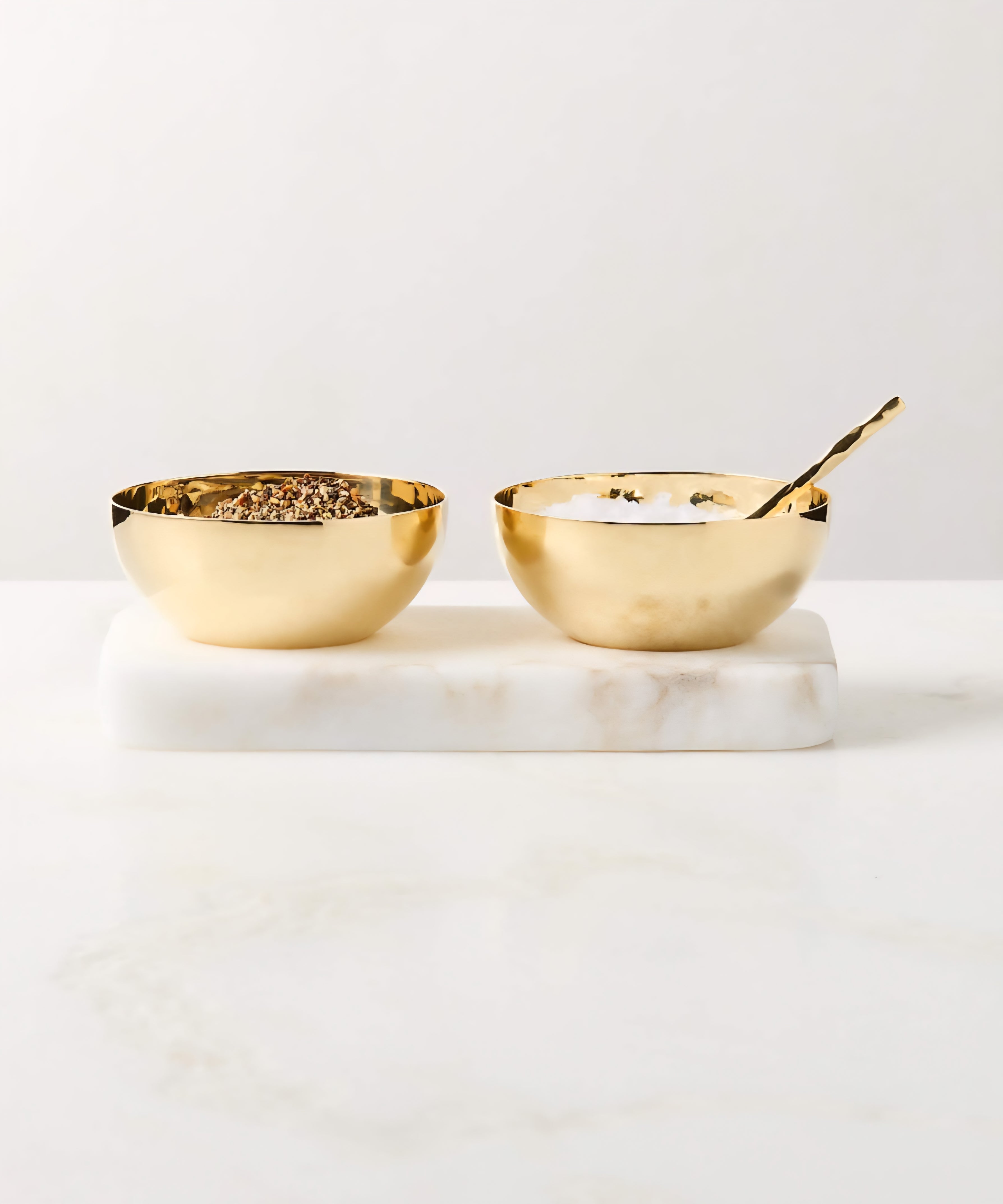 THE ONE × Unlacquered — Mini Pinch Bowl Set with White Alabaster Base