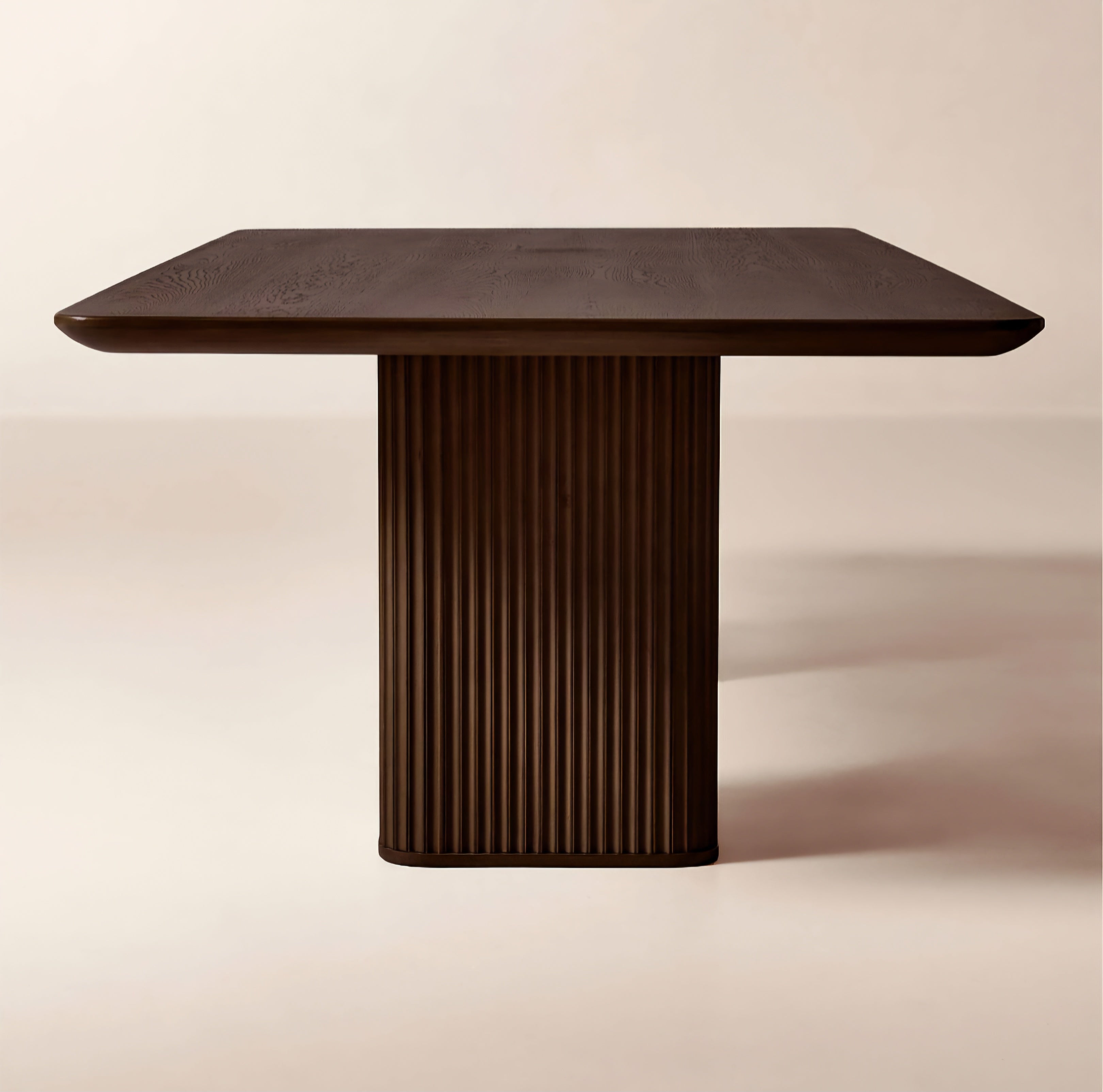 THE ONE × Davison — 55" Round Fluted Dark Oak Dining Table