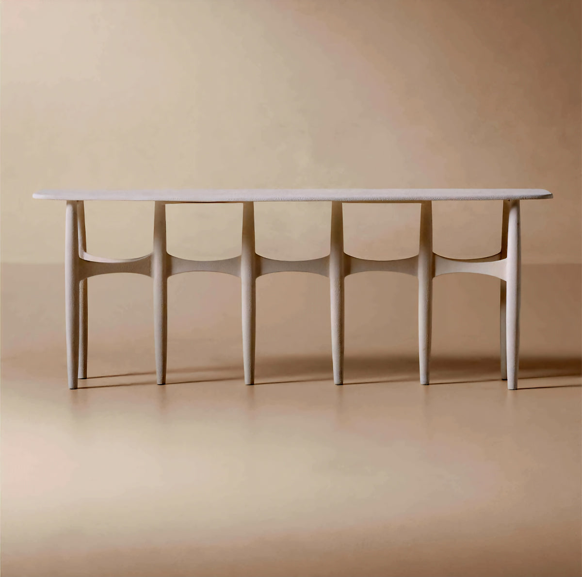 THE ONE × Bixby — White Cast Aluminum Console Table