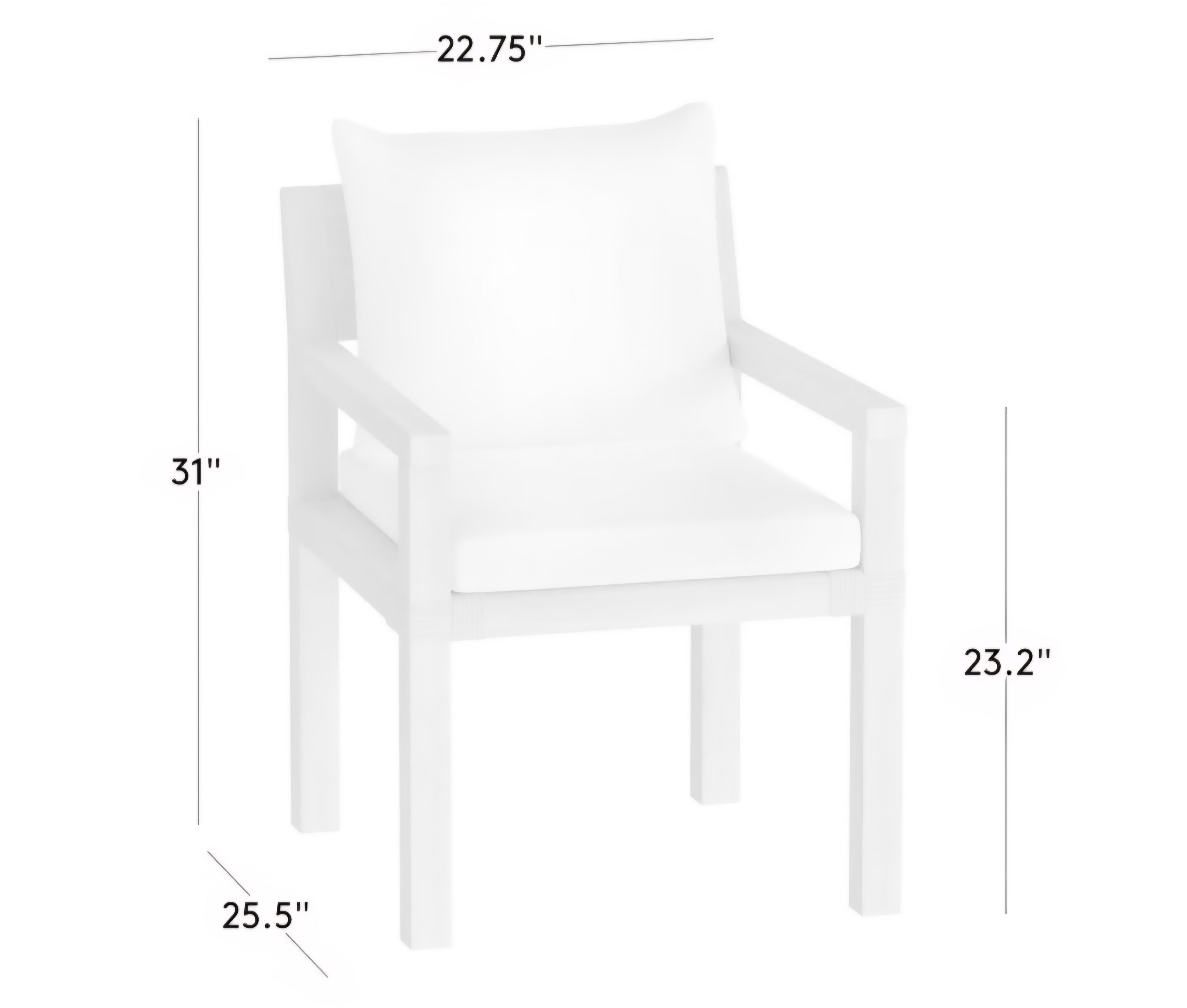 THE ONE × Oakley — Teak Outdoor Dining Armchair with Ivory Sunbrella® Cushion