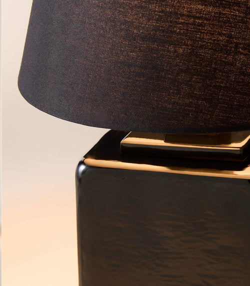 THE ONE × Bandit — Black Cast Glass Table Lamp 11"