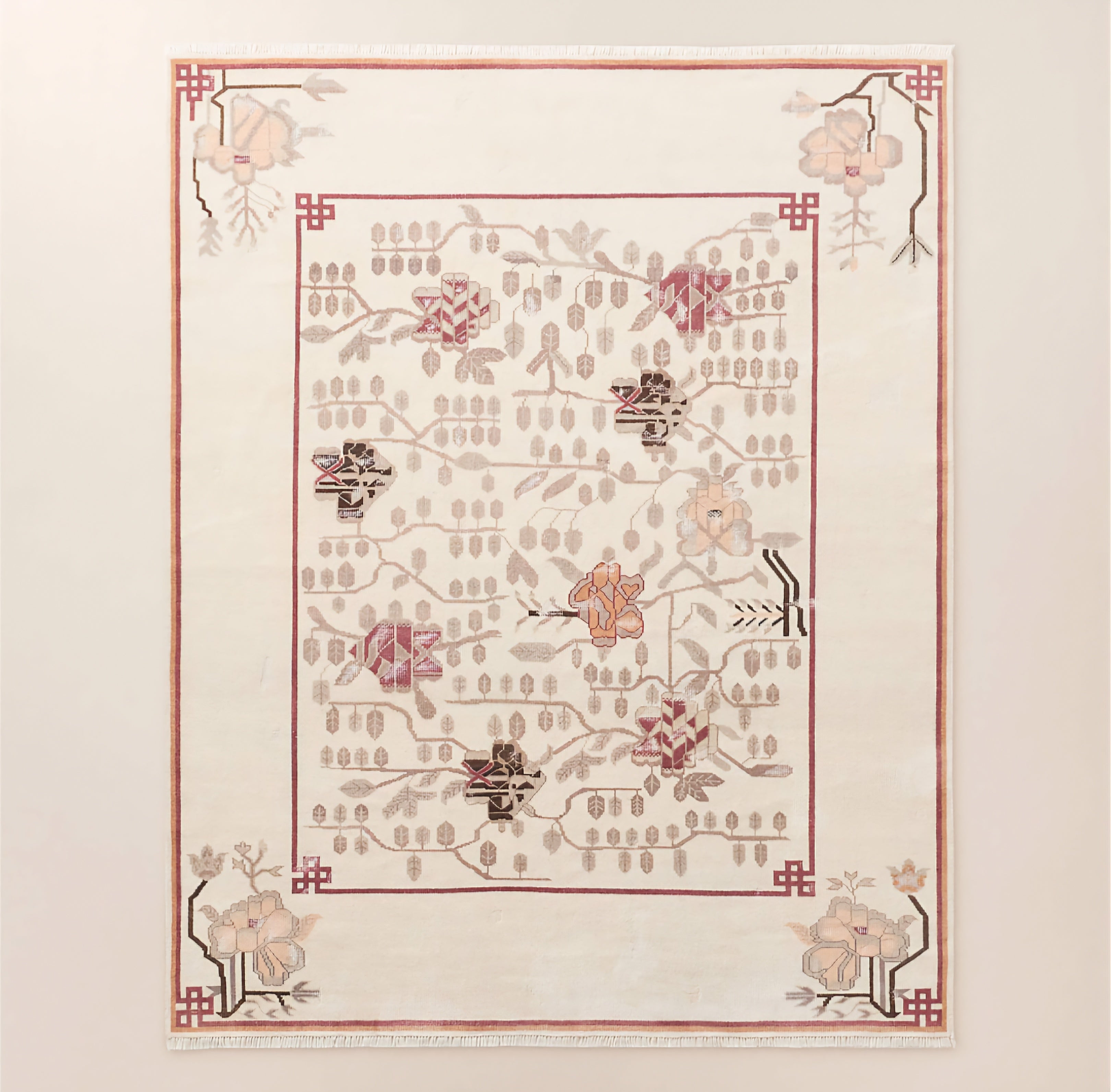 THE ONE × Fiora — Hand-Knotted Distressed Warm White New Zealand Wool Area Rug