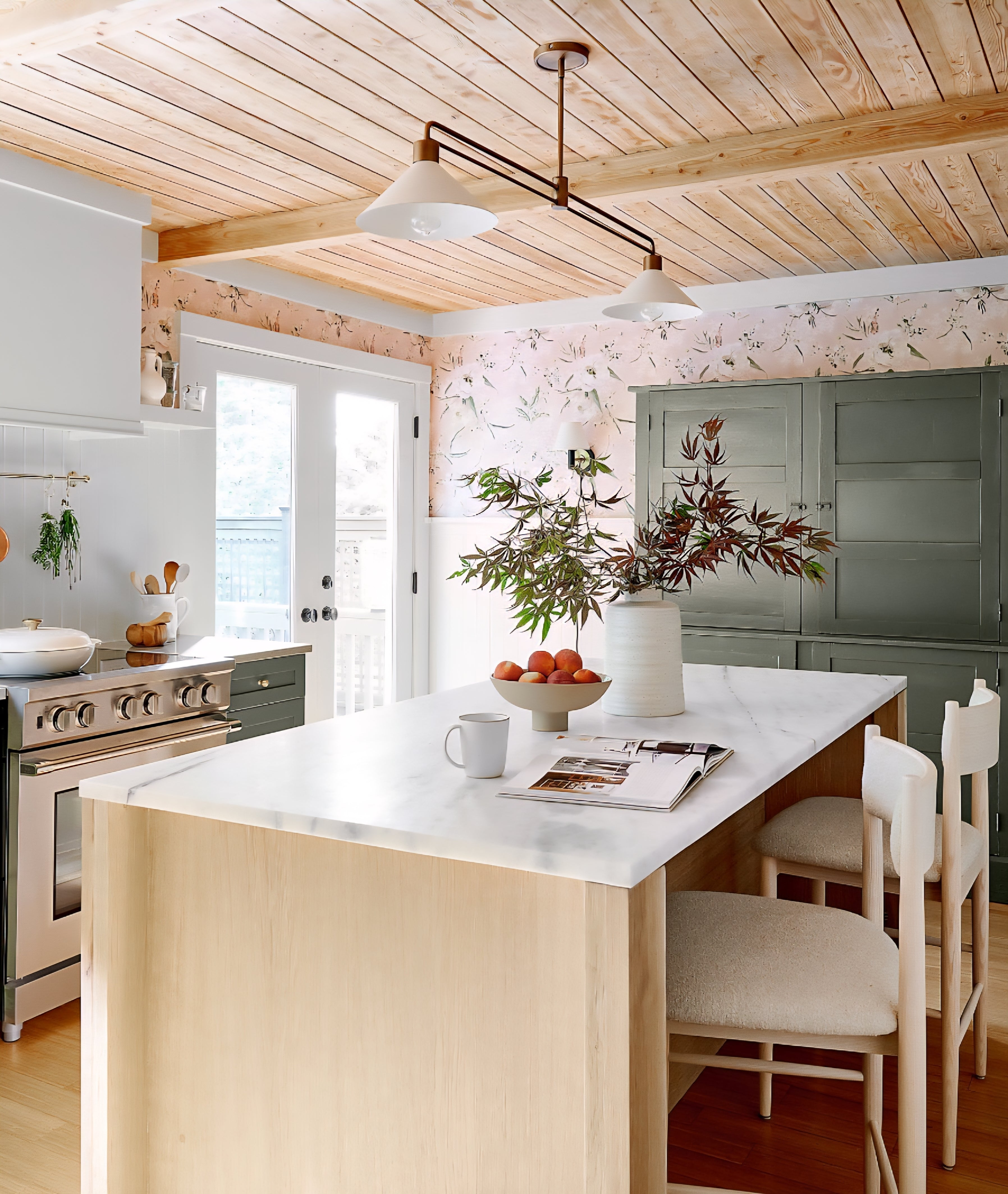 THE ONE × Terra — Marble Top Kitchen Island with Storage (78")