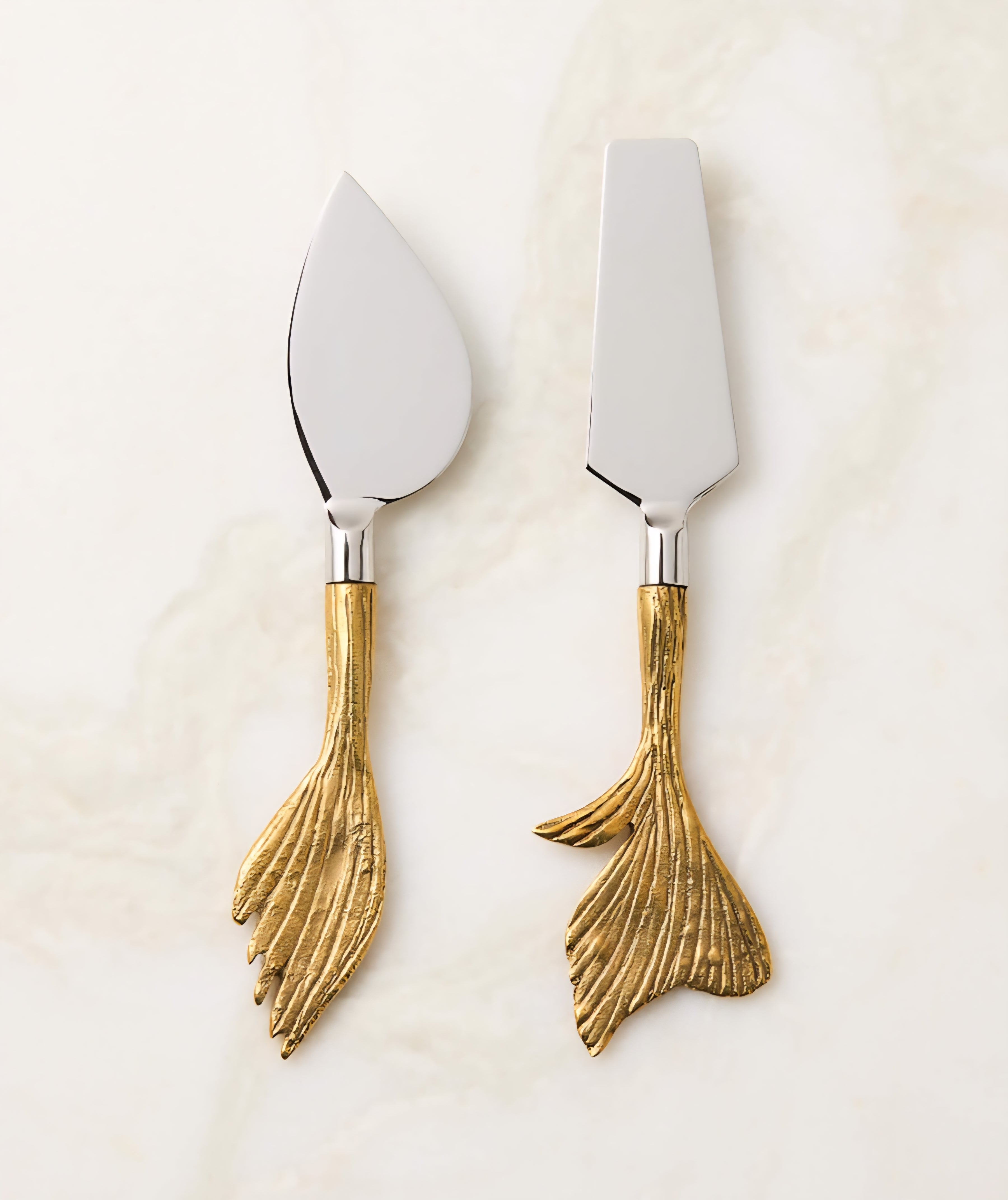 THE ONE × Lula — Stainless Steel and Brass Cheese Knives (Set of 2)