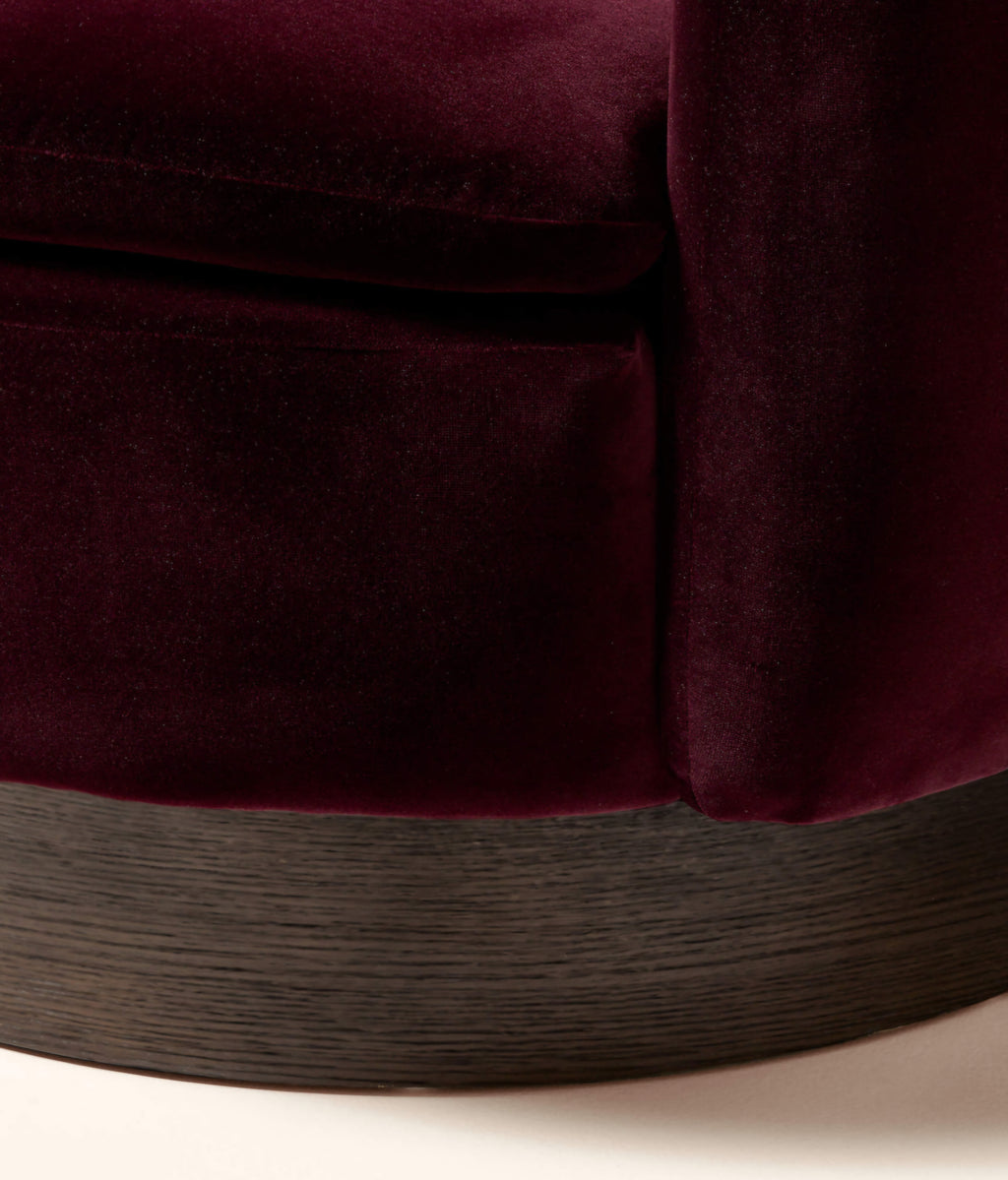 THE ONE × Muir — Taupe Velvet Swivel Chair