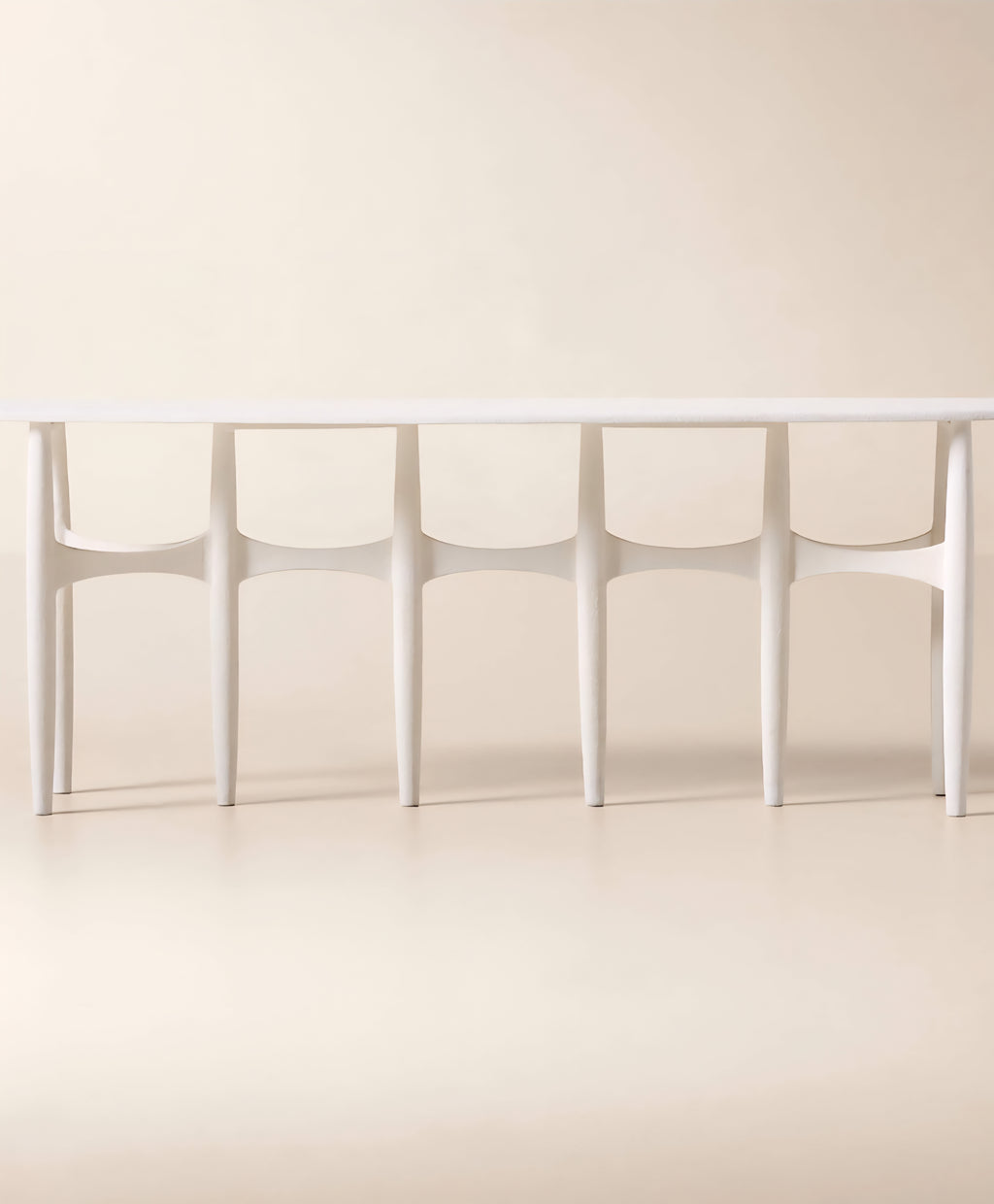 THE ONE × Bixby — White Cast Aluminum Console Table