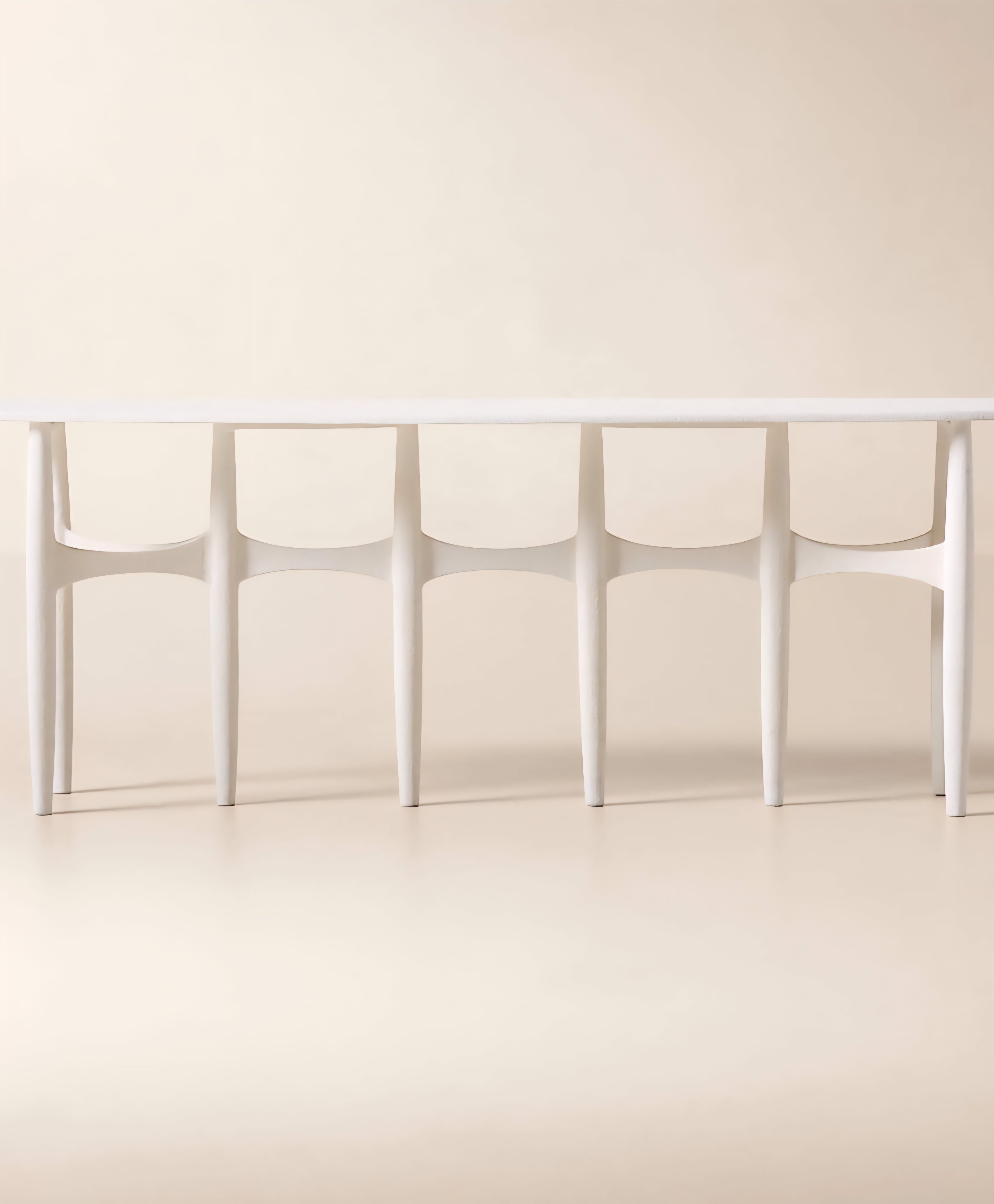 THE ONE × Bixby — White Cast Aluminum Console Table
