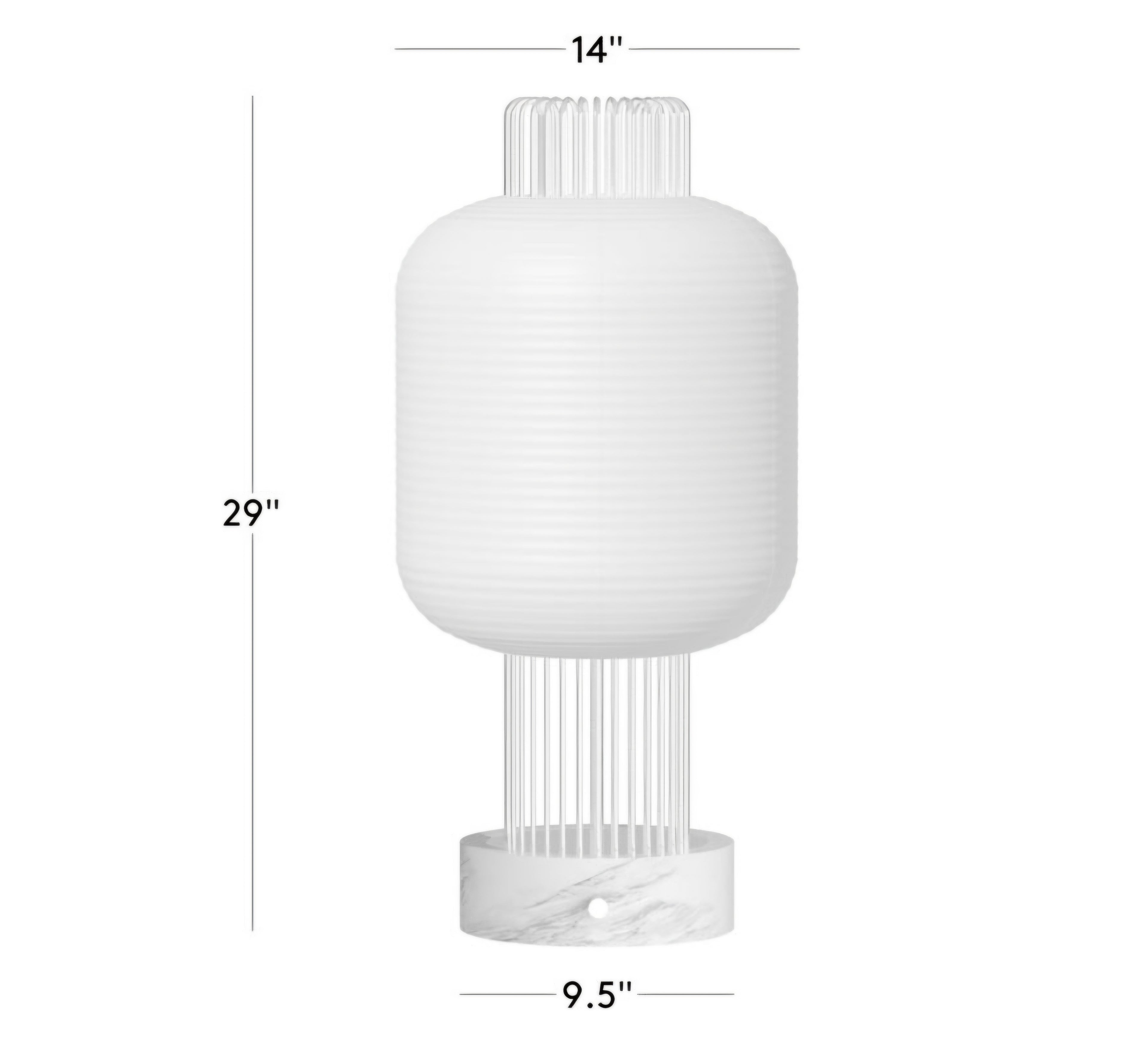 THE ONE × Nagara — Rice Paper Table Lamp with White Marble Base
