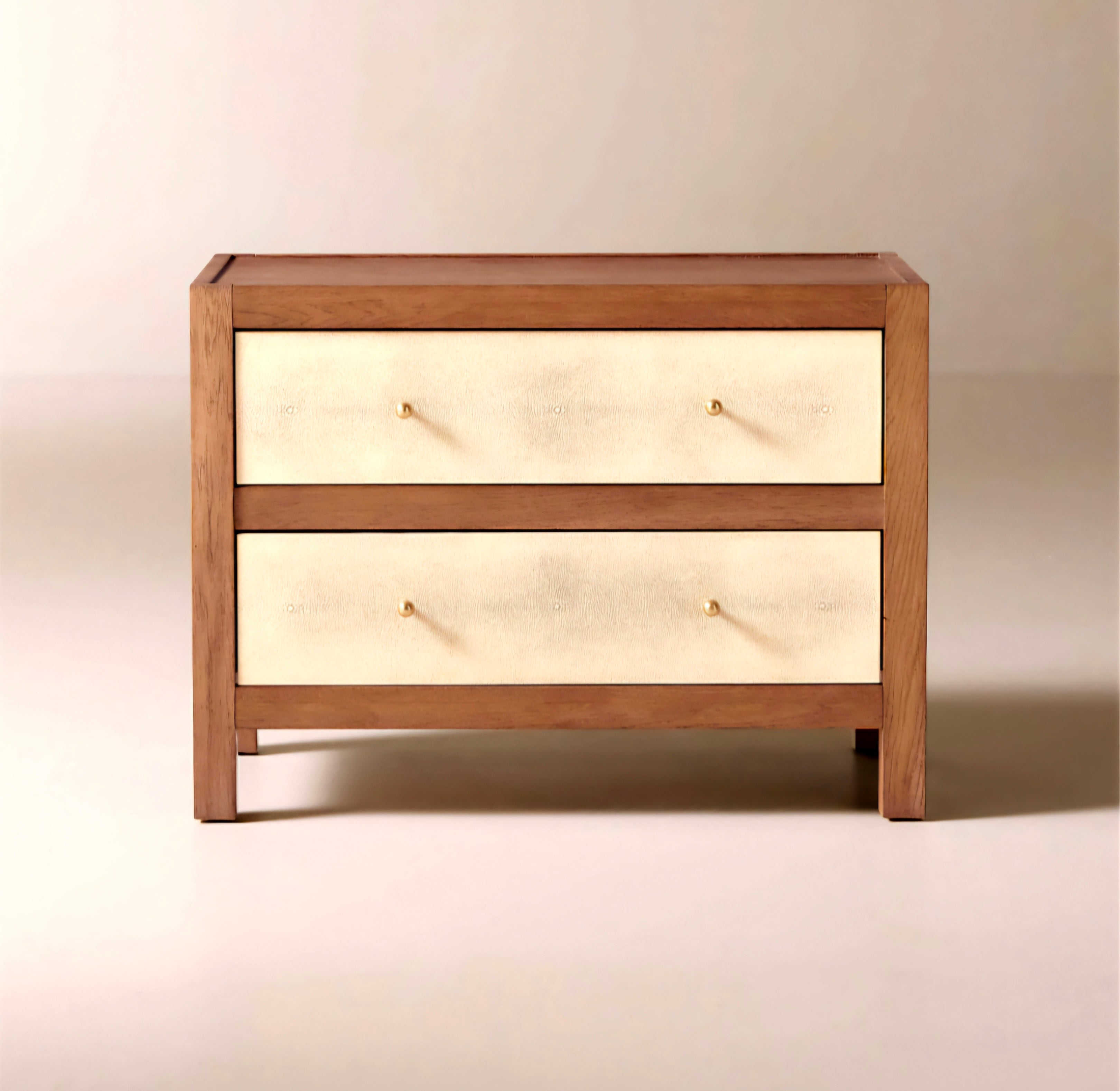 THE ONE × Layton — White Oak and Shagreen 2-Drawer Nightstand