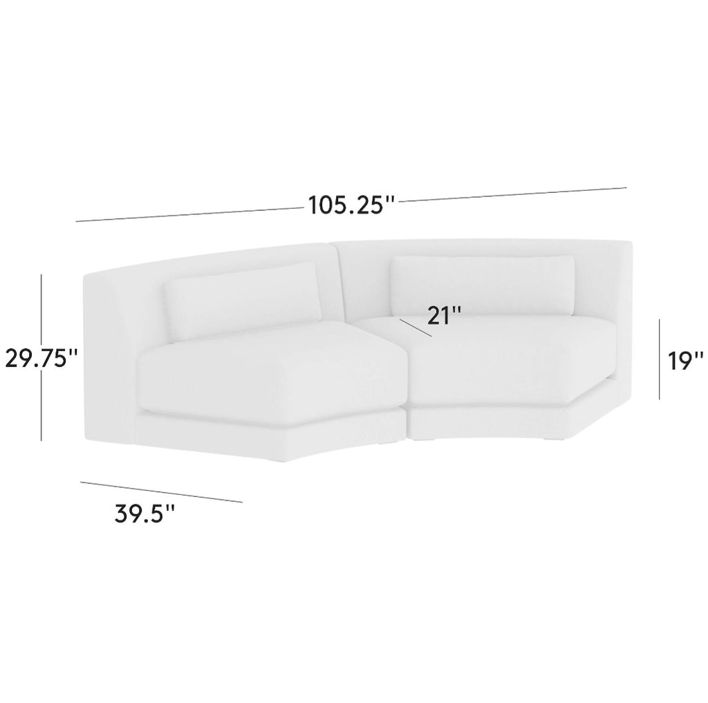 THE ONE × Sonora — Curved Blue Performance Velvet 
2-Piece Sofa