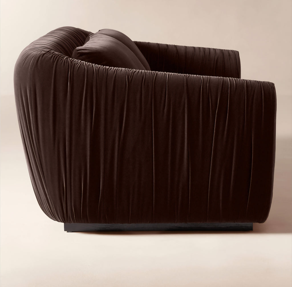 THE ONE × Ruched Velvet Sofa
