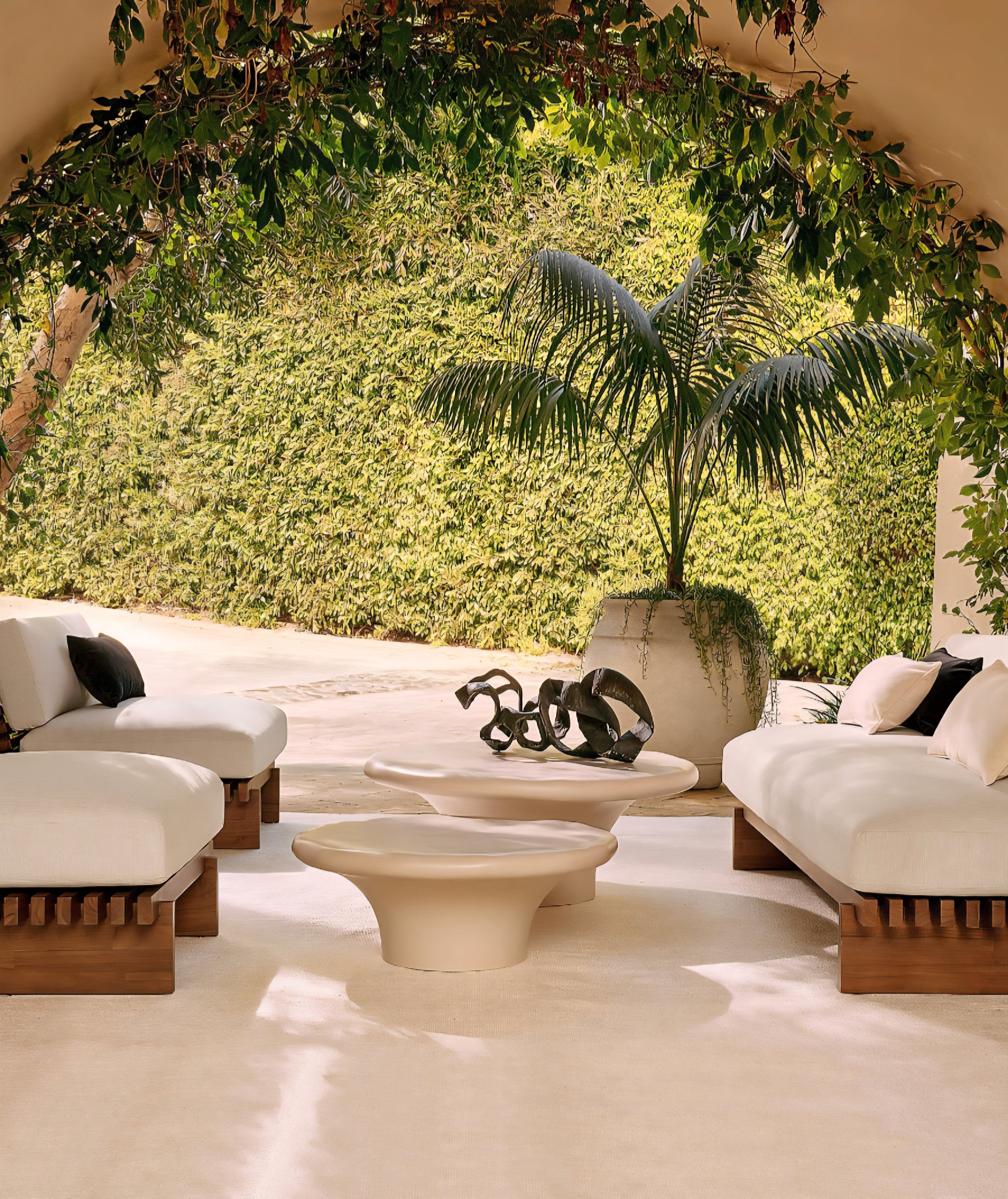 THE ONE × Taiko — Stained Teak Outdoor Lounge Chair with Sunbrella® Cushions
