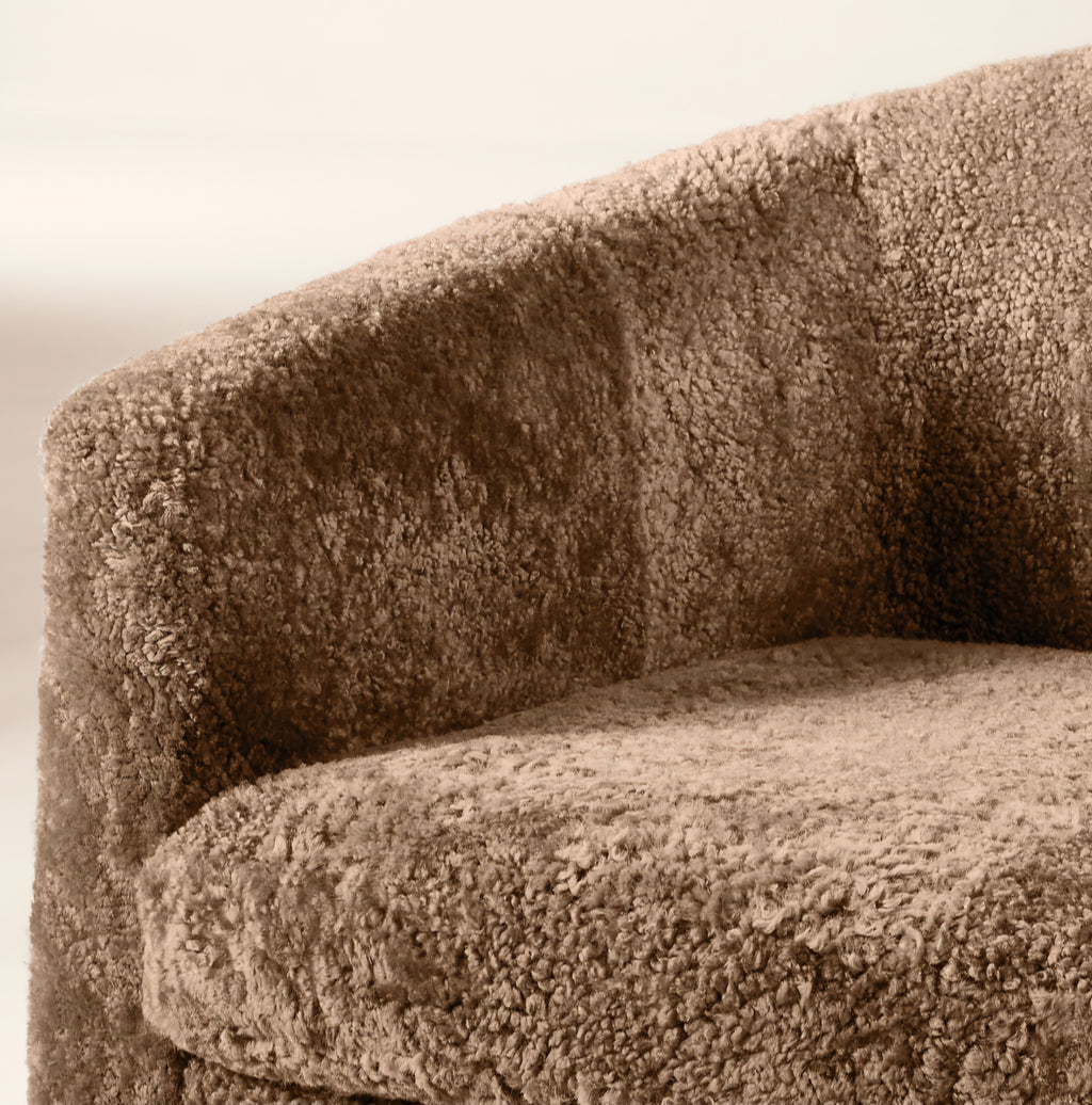 THE ONE × Mayfair — Taupe Shearling Accent Chair
