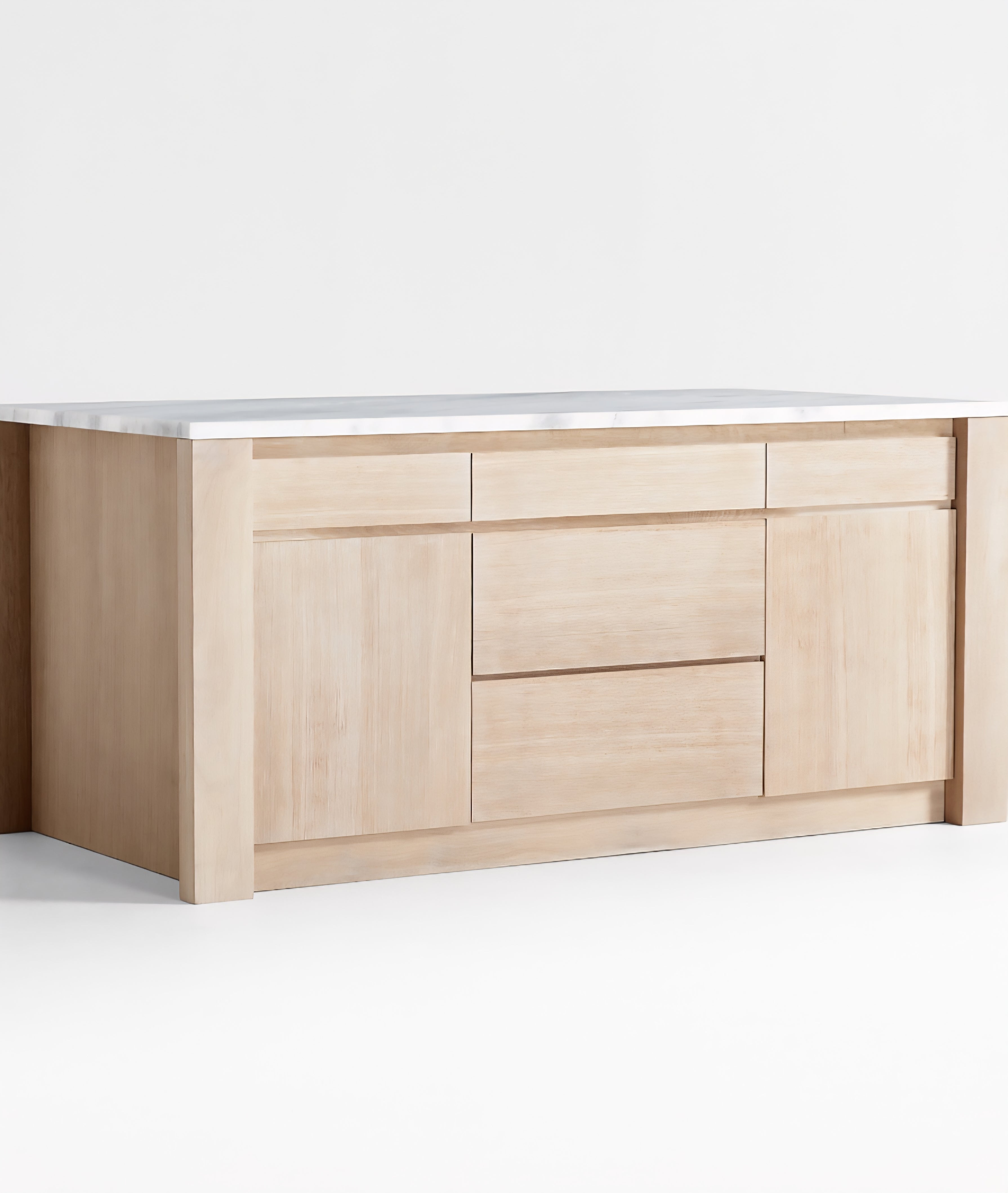 THE ONE × Terra — Marble Top Kitchen Island with Storage (78")