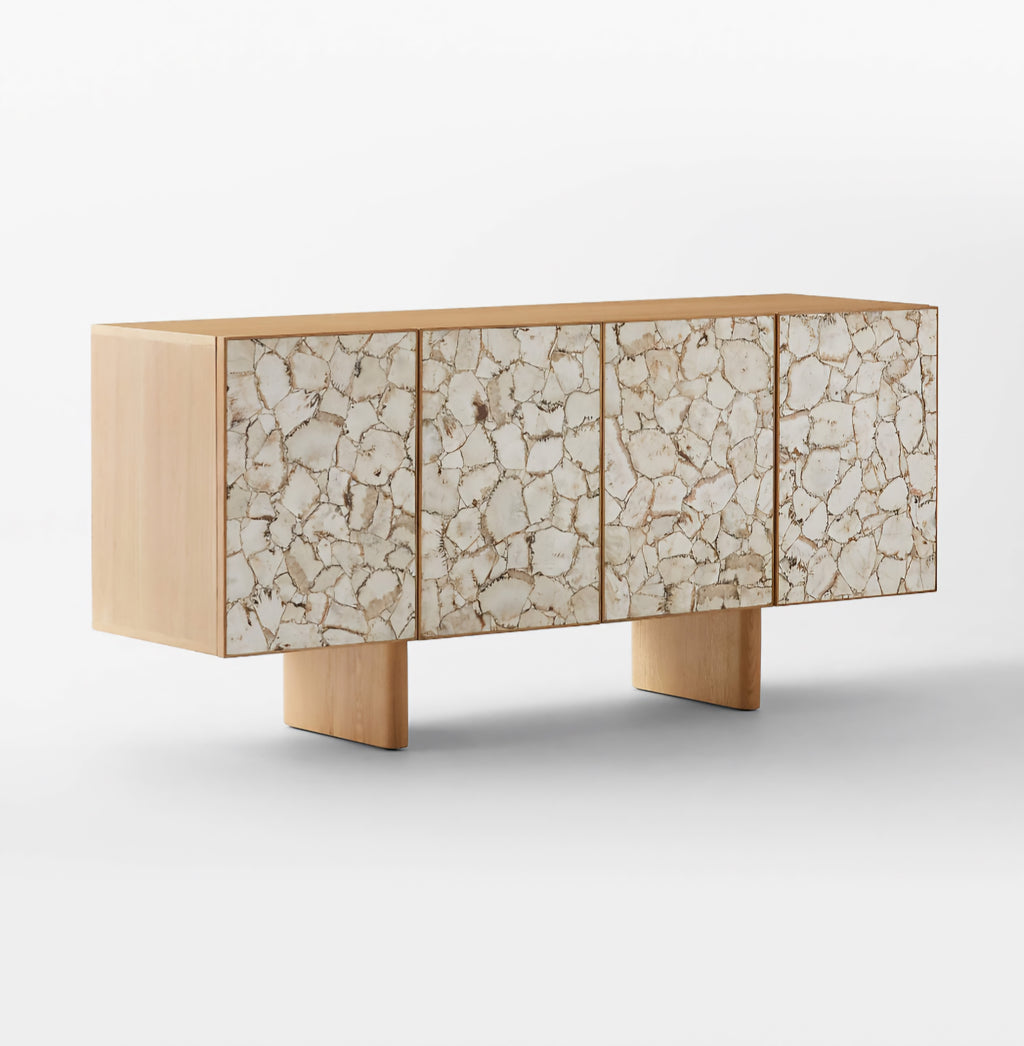 THE ONE × Lina — Stone and White Oak Credenza
