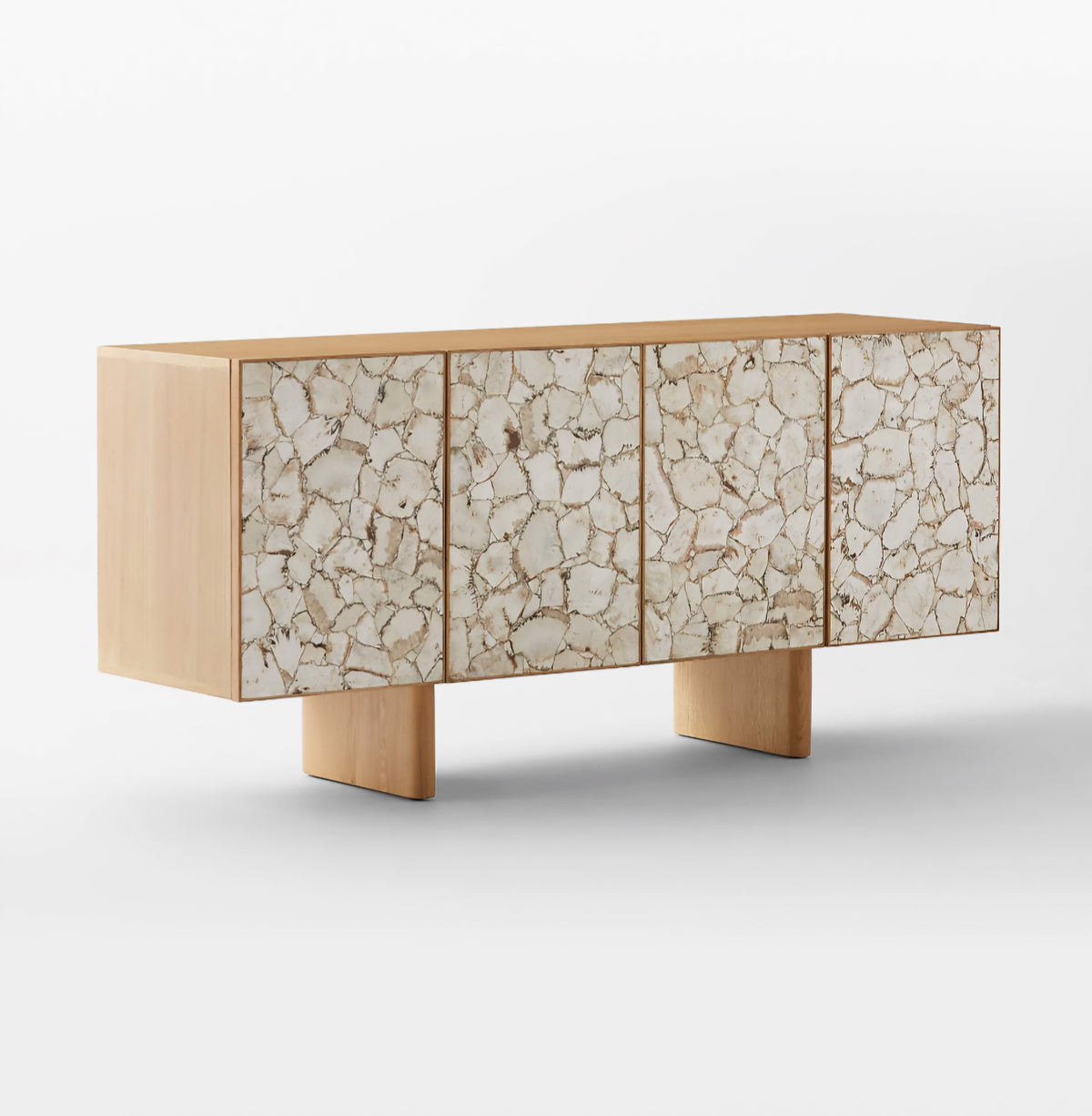 THE ONE × Lina — Stone and White Oak Credenza