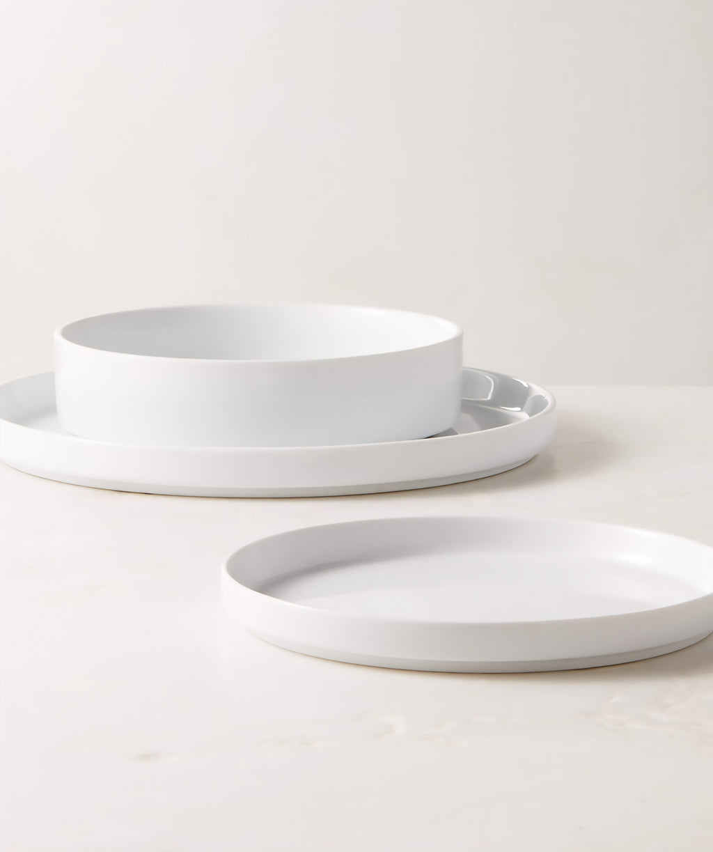 THE ONE × Frank — 3-Piece White Dinnerware Set with Pasta Bowl