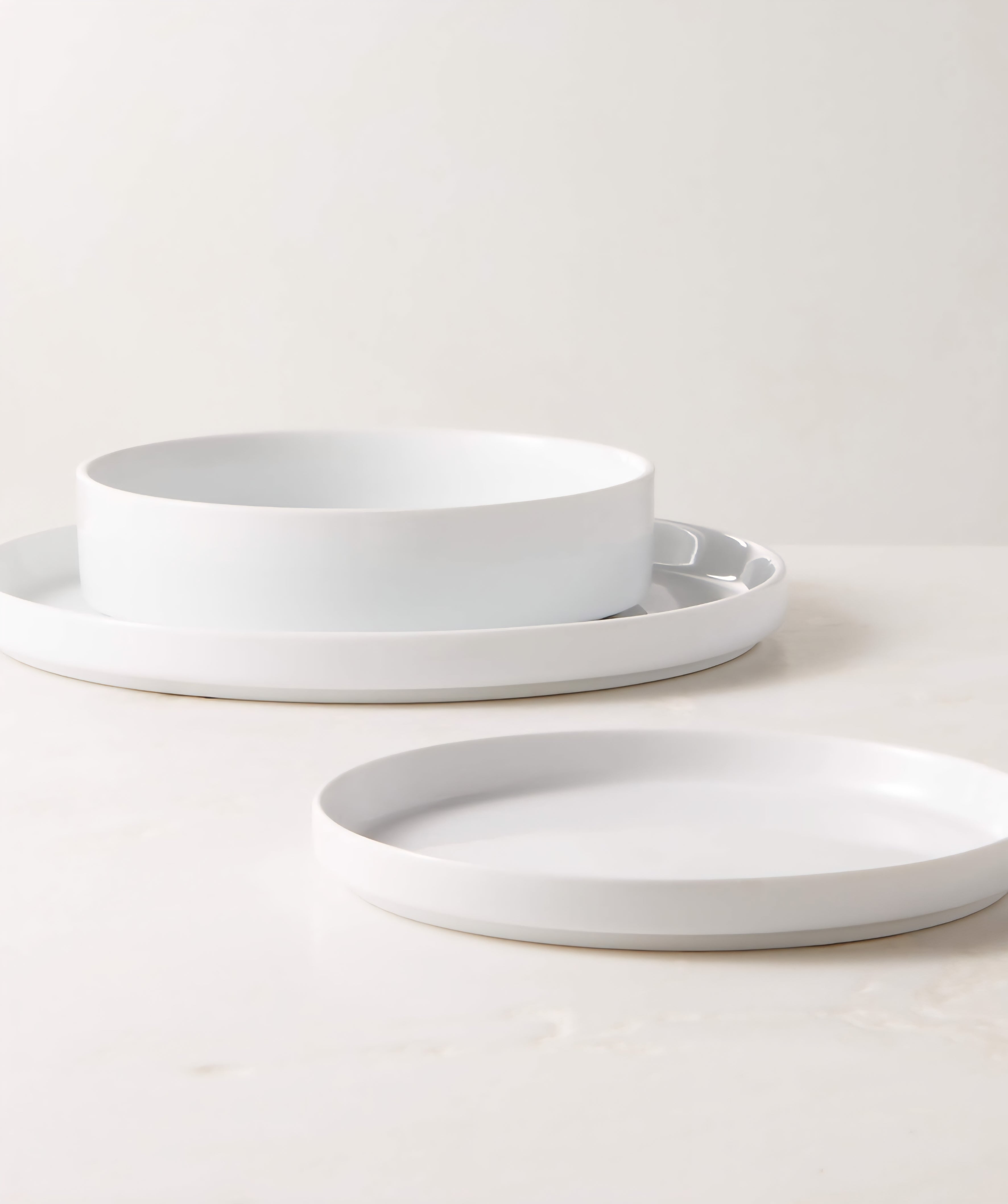 THE ONE × Frank — 3-Piece White Dinnerware Set with Pasta Bowl