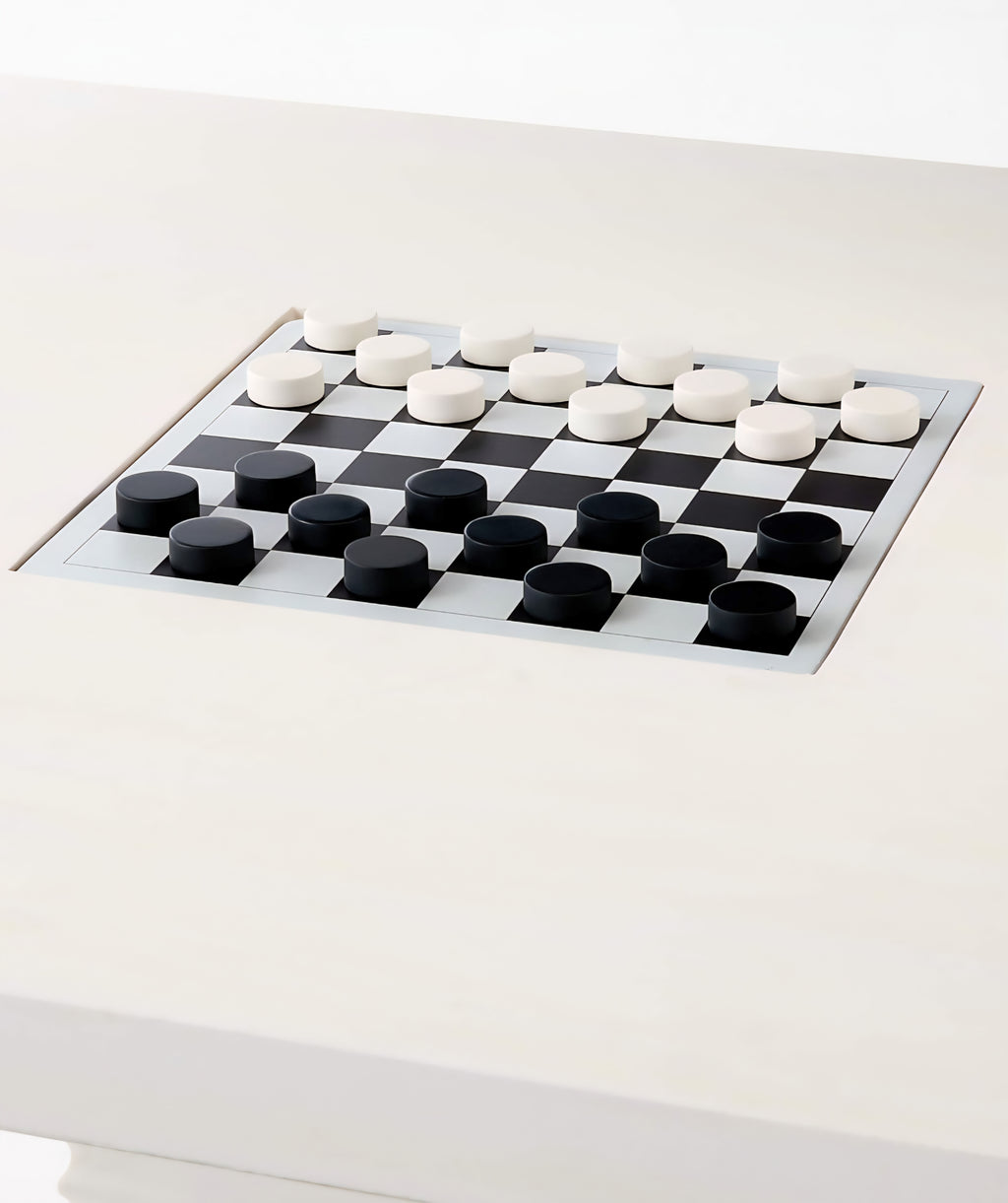 THE ONE × Check — White Swirled Resin Game Table