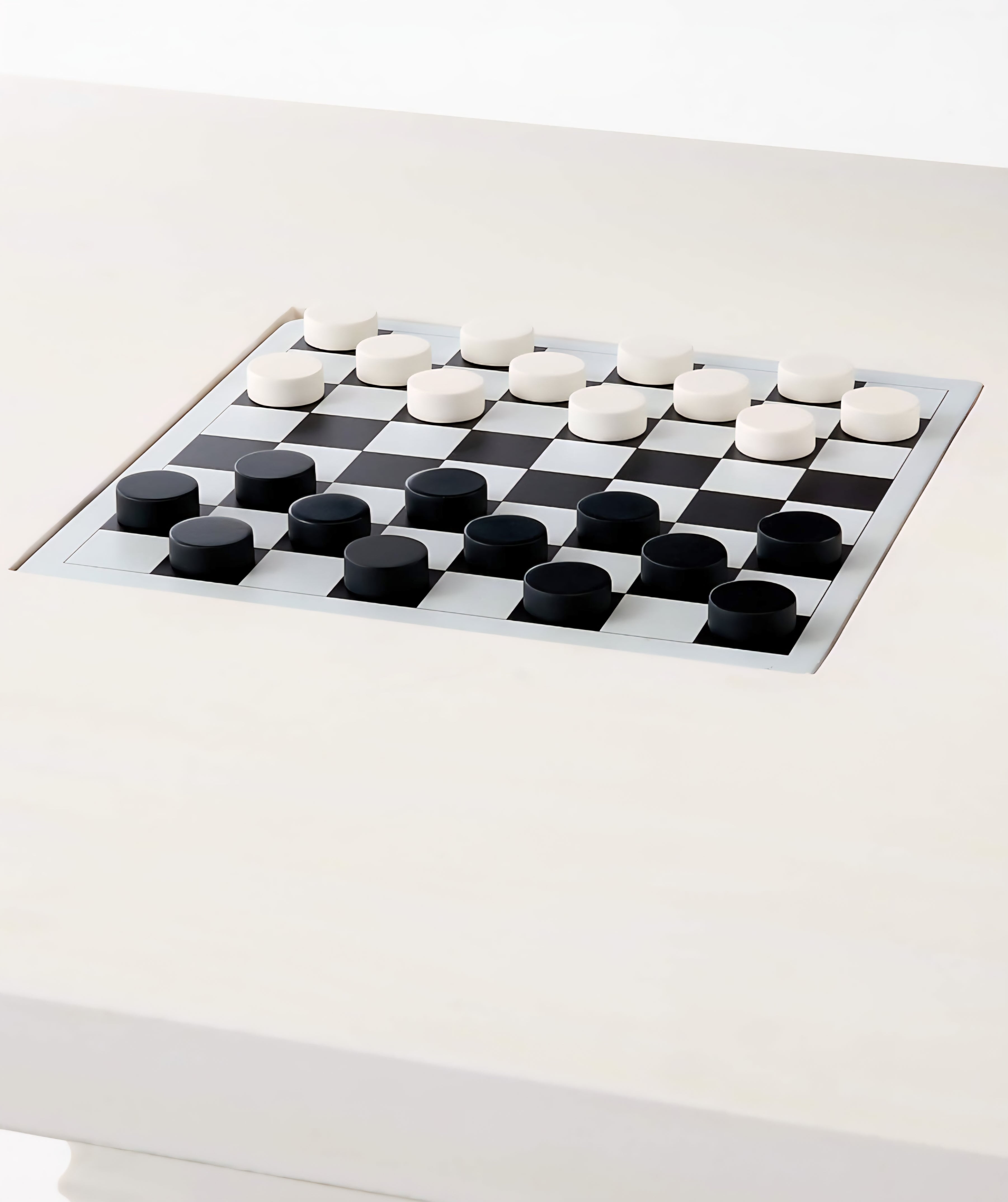 THE ONE × Check — White Swirled Resin Game Table
